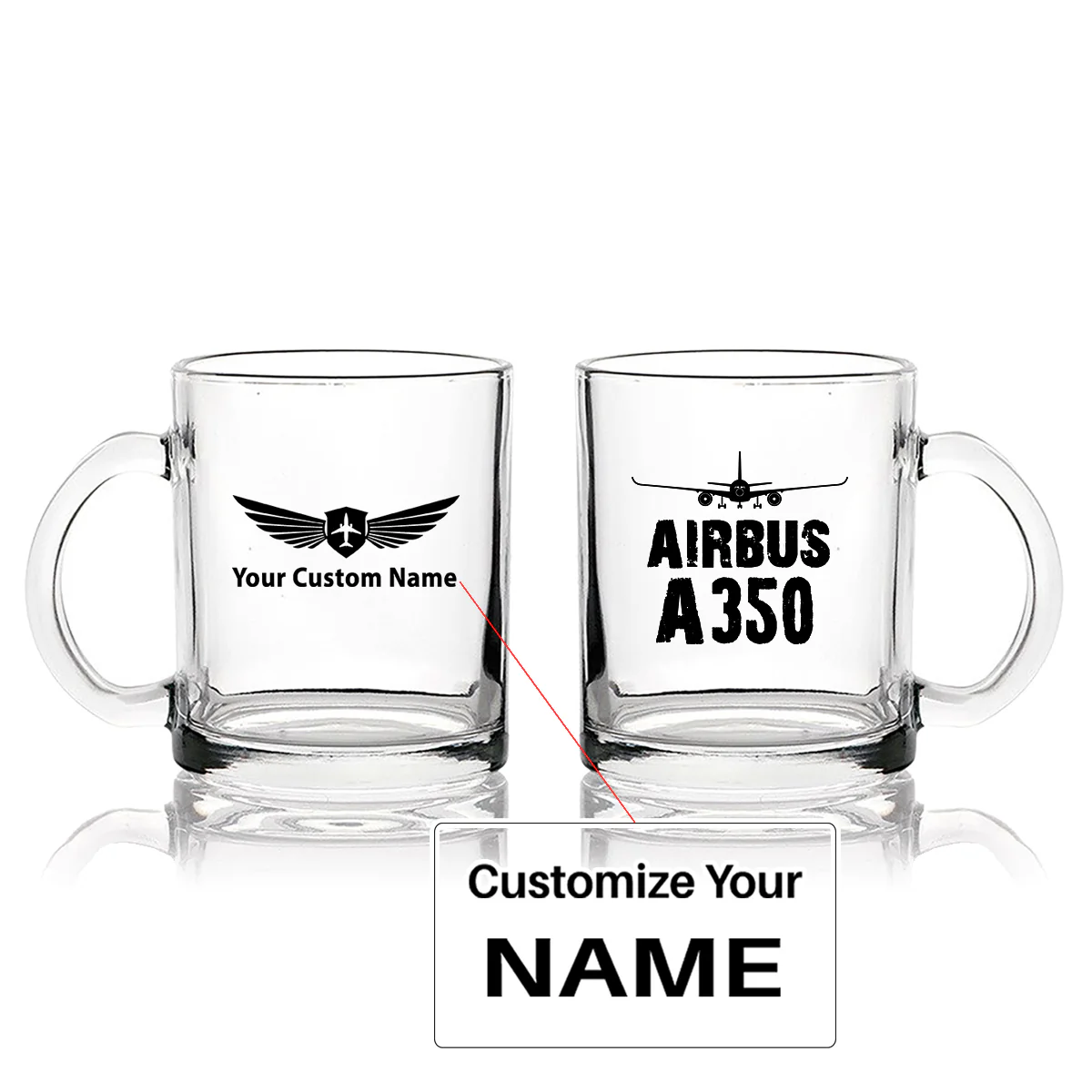 Airbus A350 & Plane Designed Coffee & Tea Glasses
