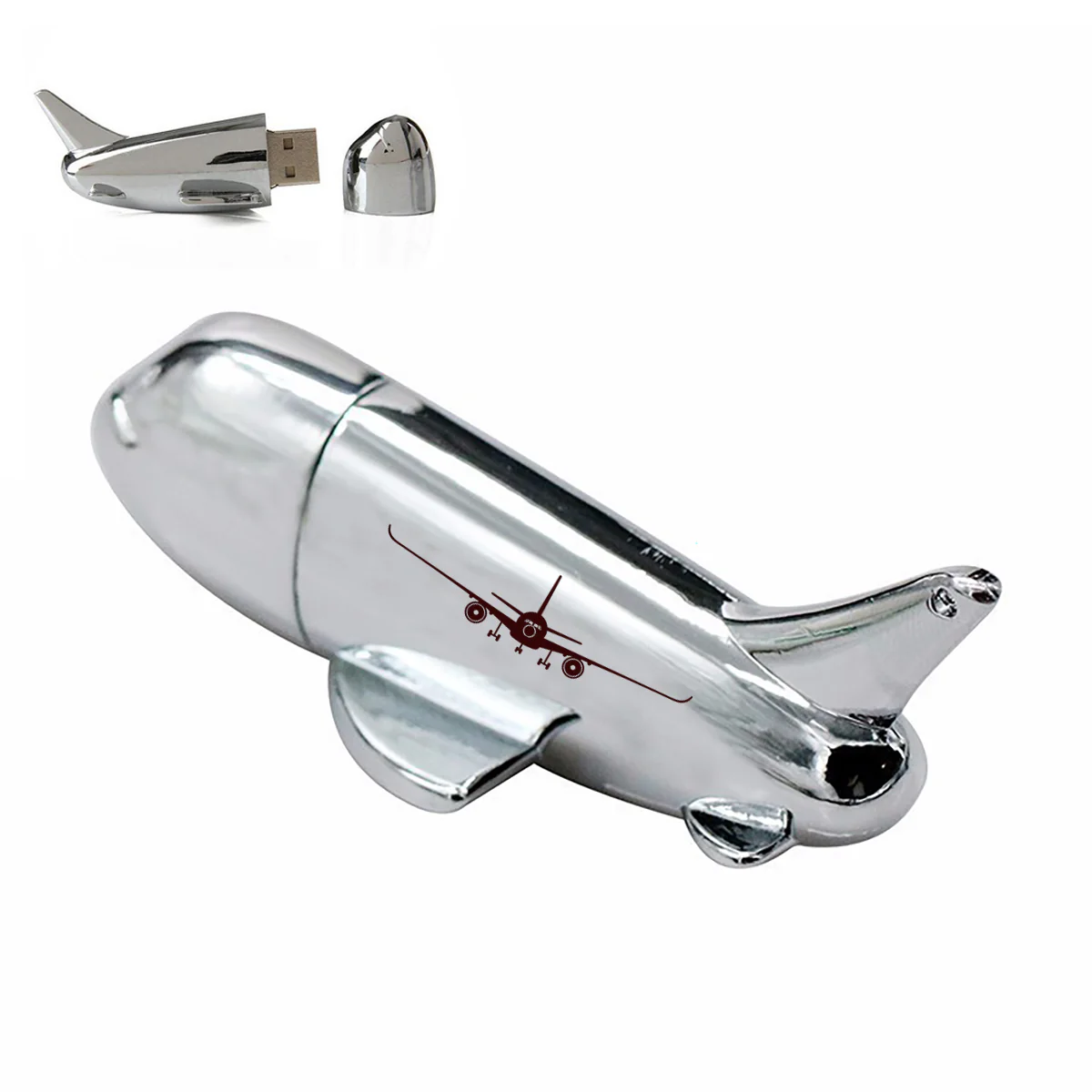 Airbus A350 Silhouette Designed Airplane Shape USB Drives - Image 2