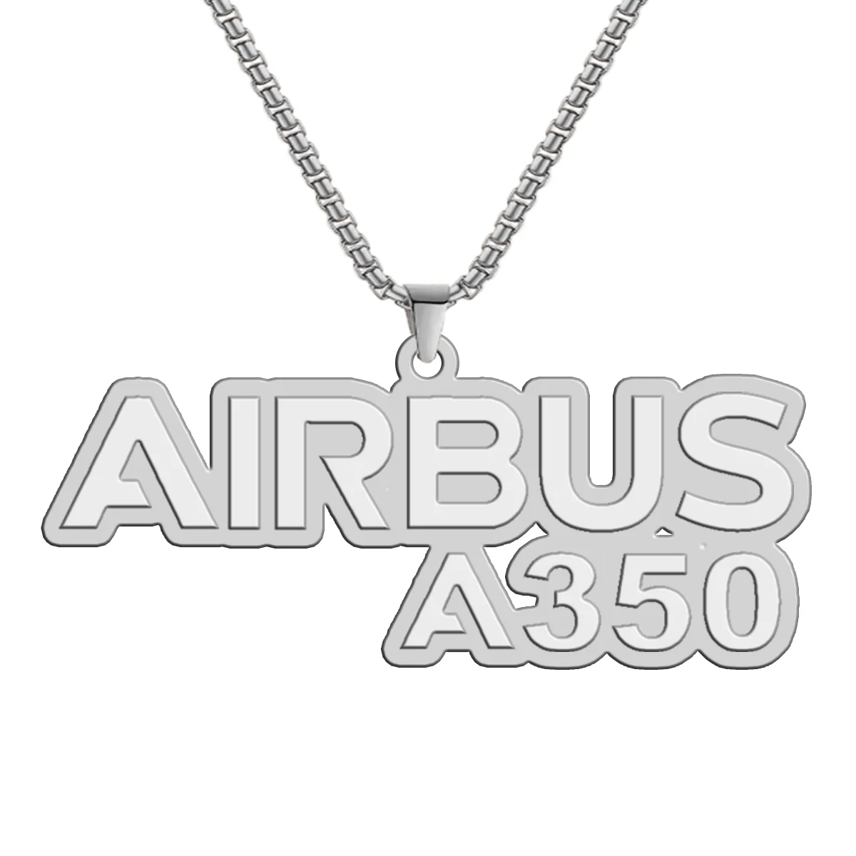 Airbus A350 & Text Designed Hollow Necklace - Image 2