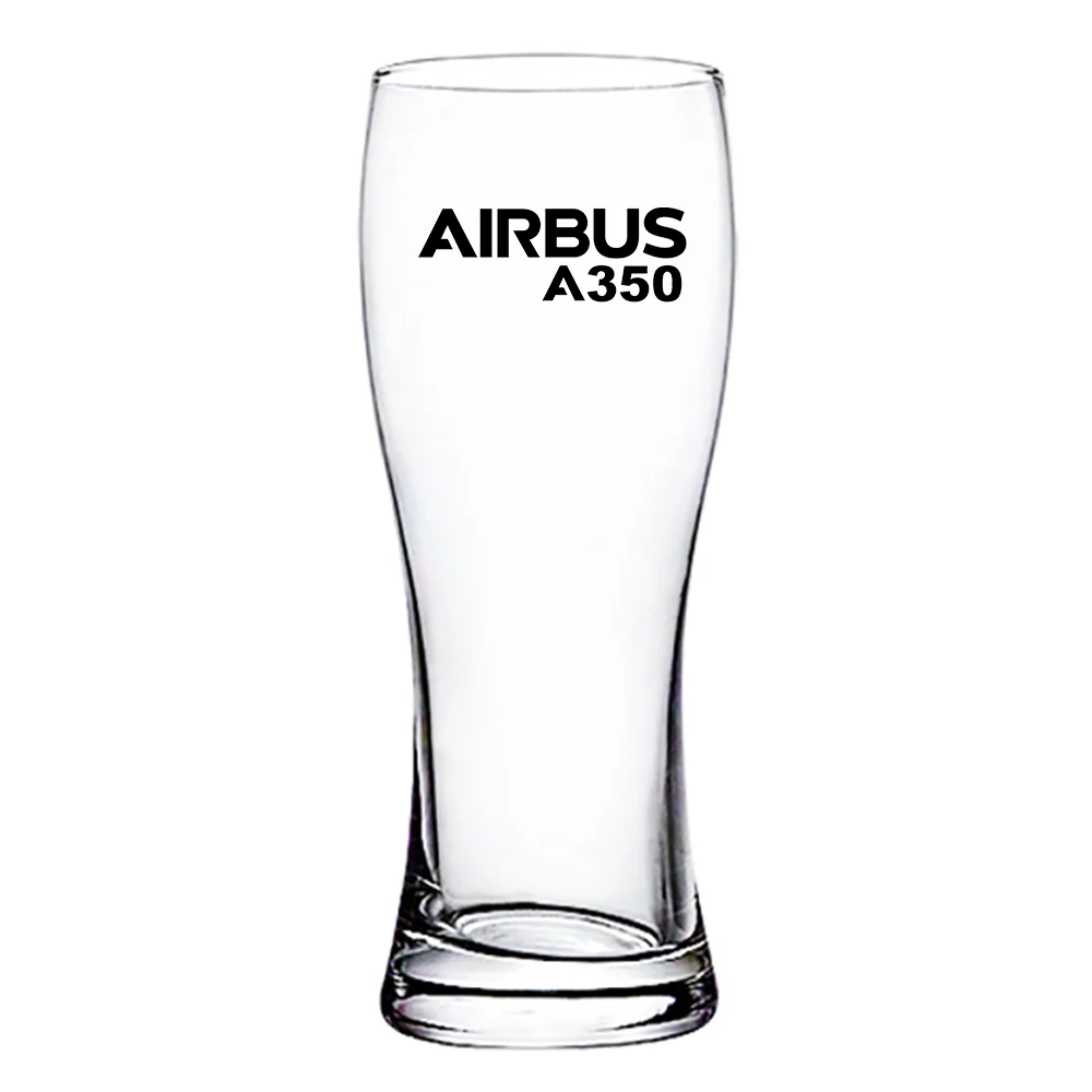 Airbus A350 & Text Designed Pilsner Beer Glasses - Image 2