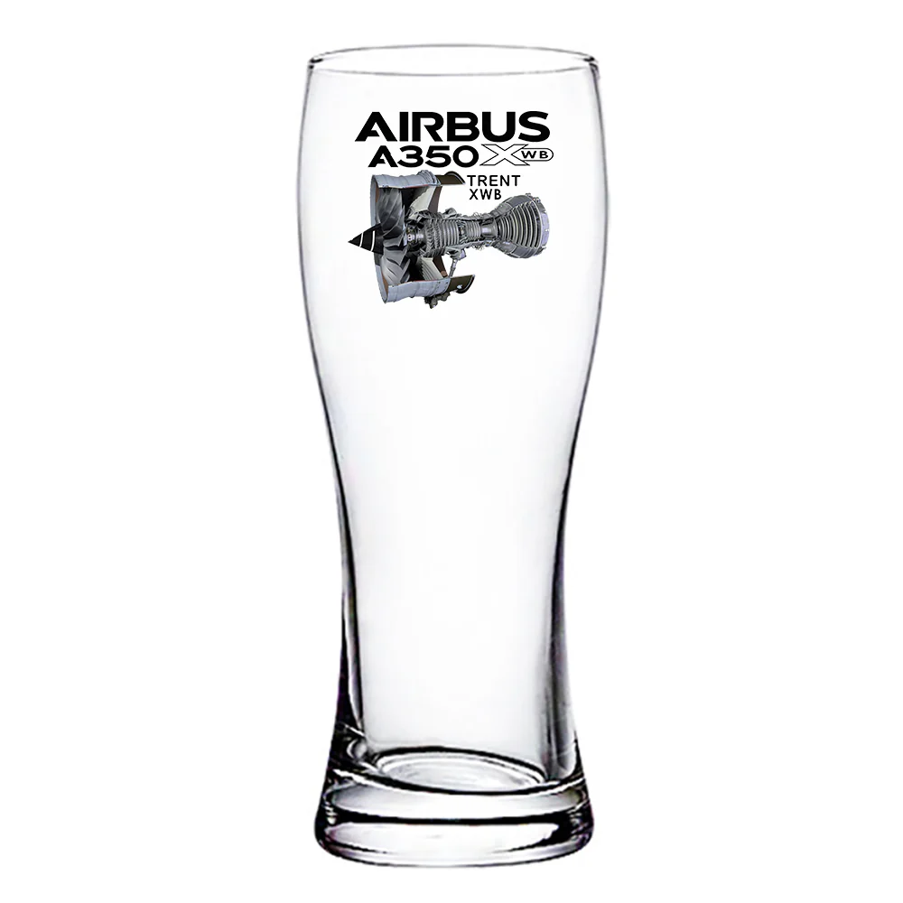 Airbus A350 & Trent Wxb Engine Designed Pilsner Beer Glasses - Image 2