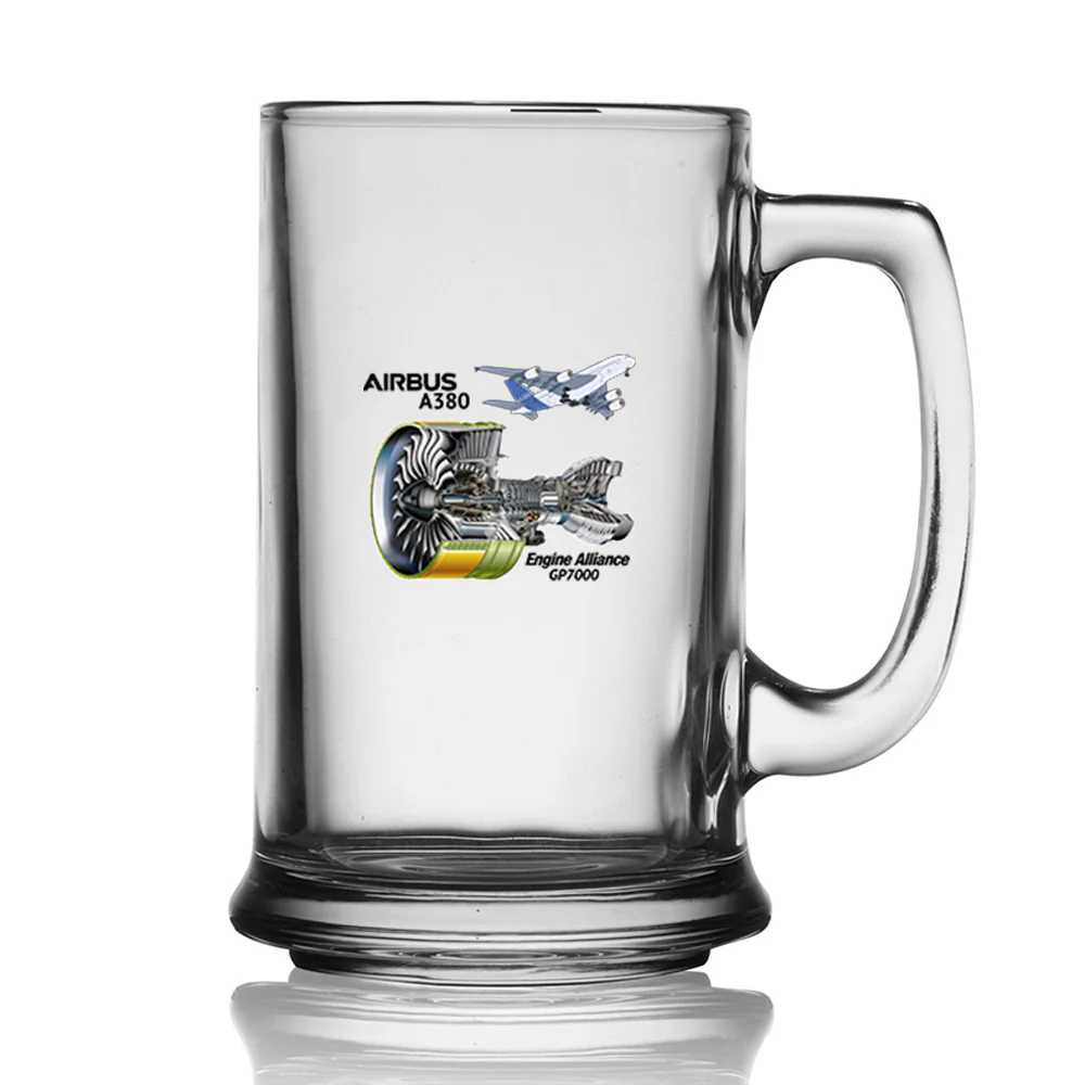 Airbus A380 & GP7000 Engine Designed Beer Glass with Holder - Image 2