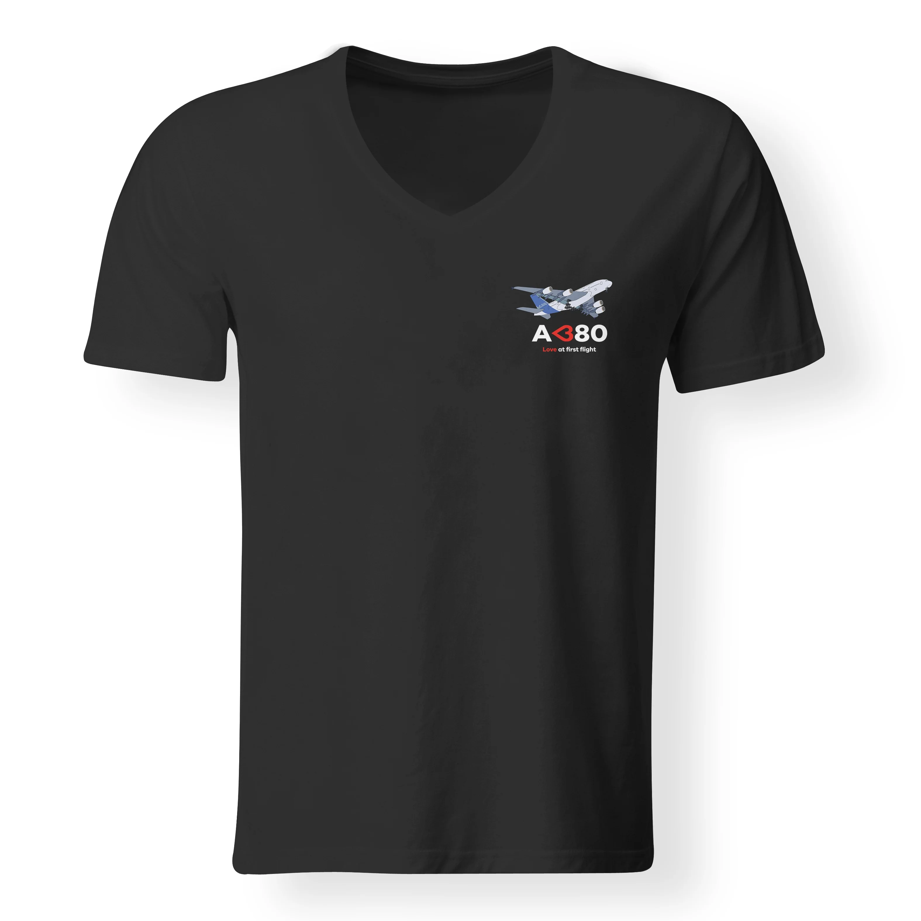 Airbus A380 Love at first flight Designed V-Neck T-Shirts - Image 3