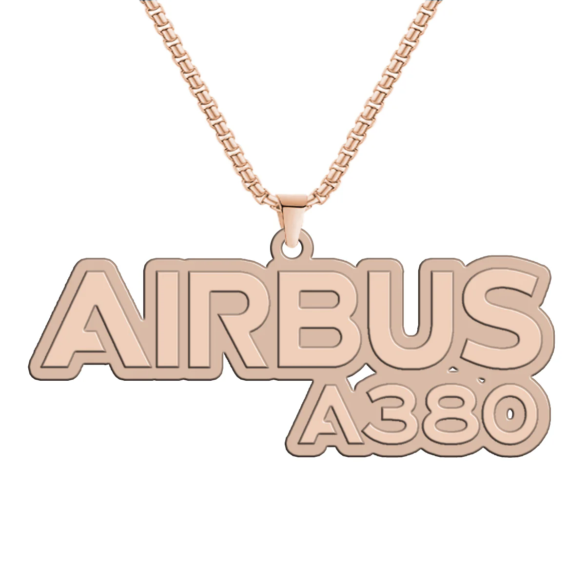 Airbus A380 & Text Designed Hollow Necklace - Image 3
