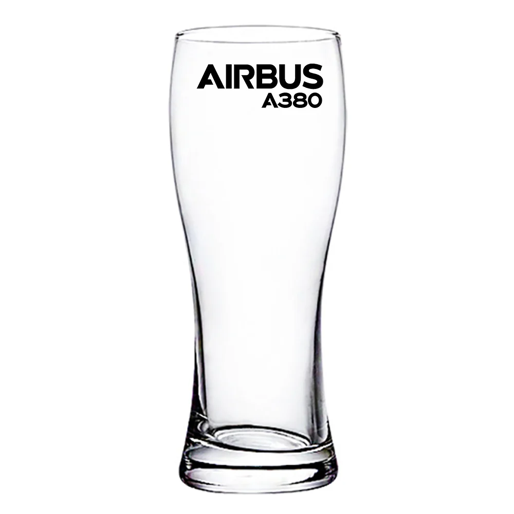 Airbus A380 & Text Designed Pilsner Beer Glasses - Image 2