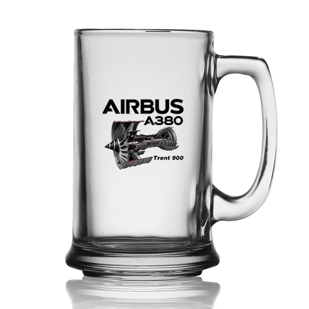 Airbus A380 & Trent 900 Engine Designed Beer Glass with Holder - Image 2