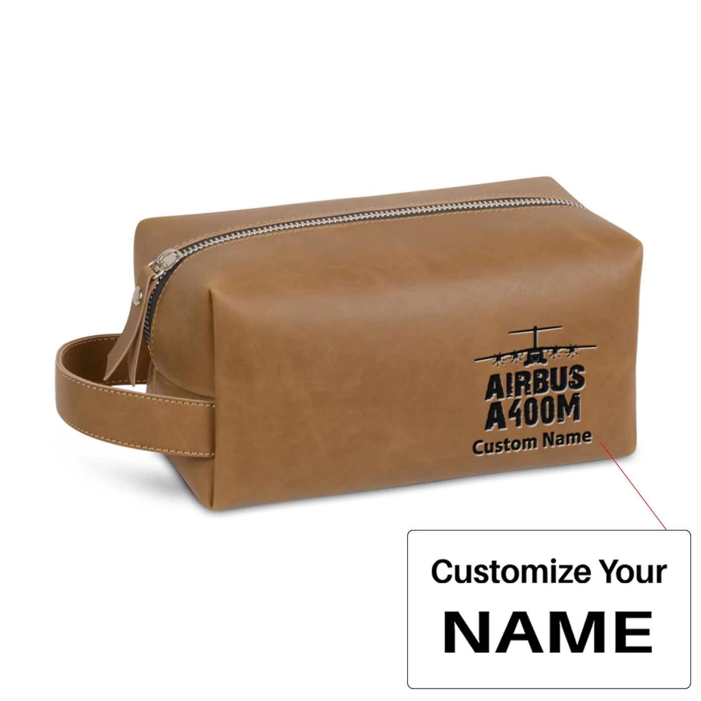 Airbus A400M & Plane Designed Leather Clutch Toiletry Bag - Image 11