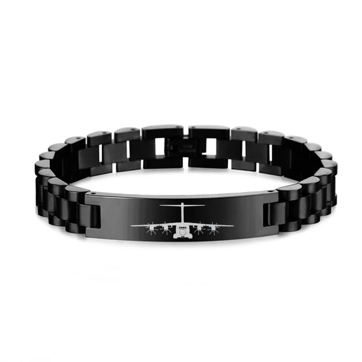 Airbus A400M Silhouette Designed Stainless Steel Chain Bracelets