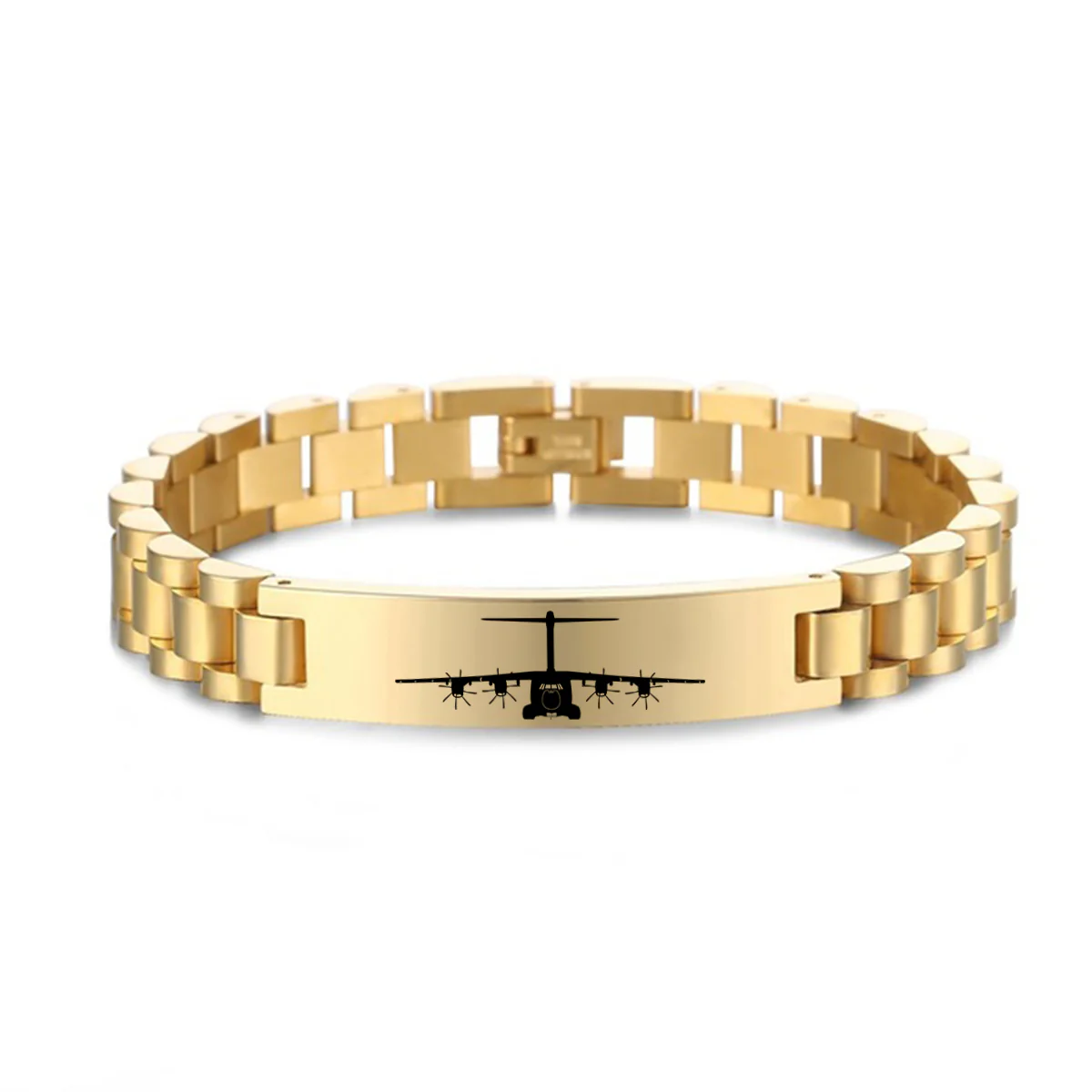 Airbus A400M Silhouette Designed Stainless Steel Chain Bracelets - Image 4