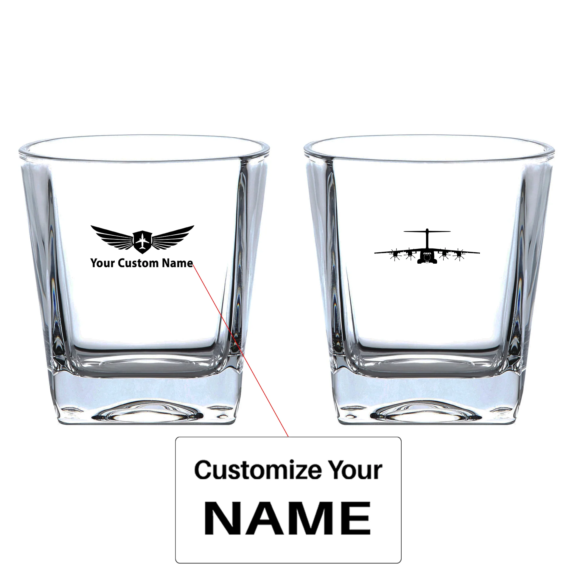 Airbus A400M Silhouette Designed Whiskey Glass