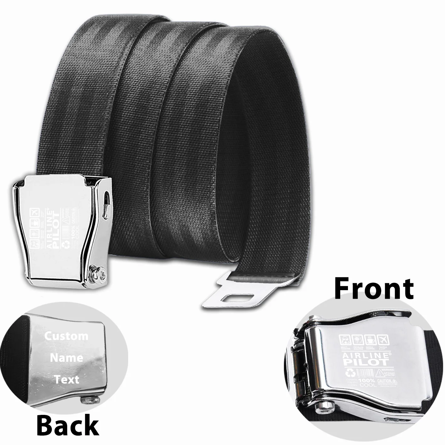 Airline Pilot Label Designed Fashion Airplane Seat Belts - Image 3