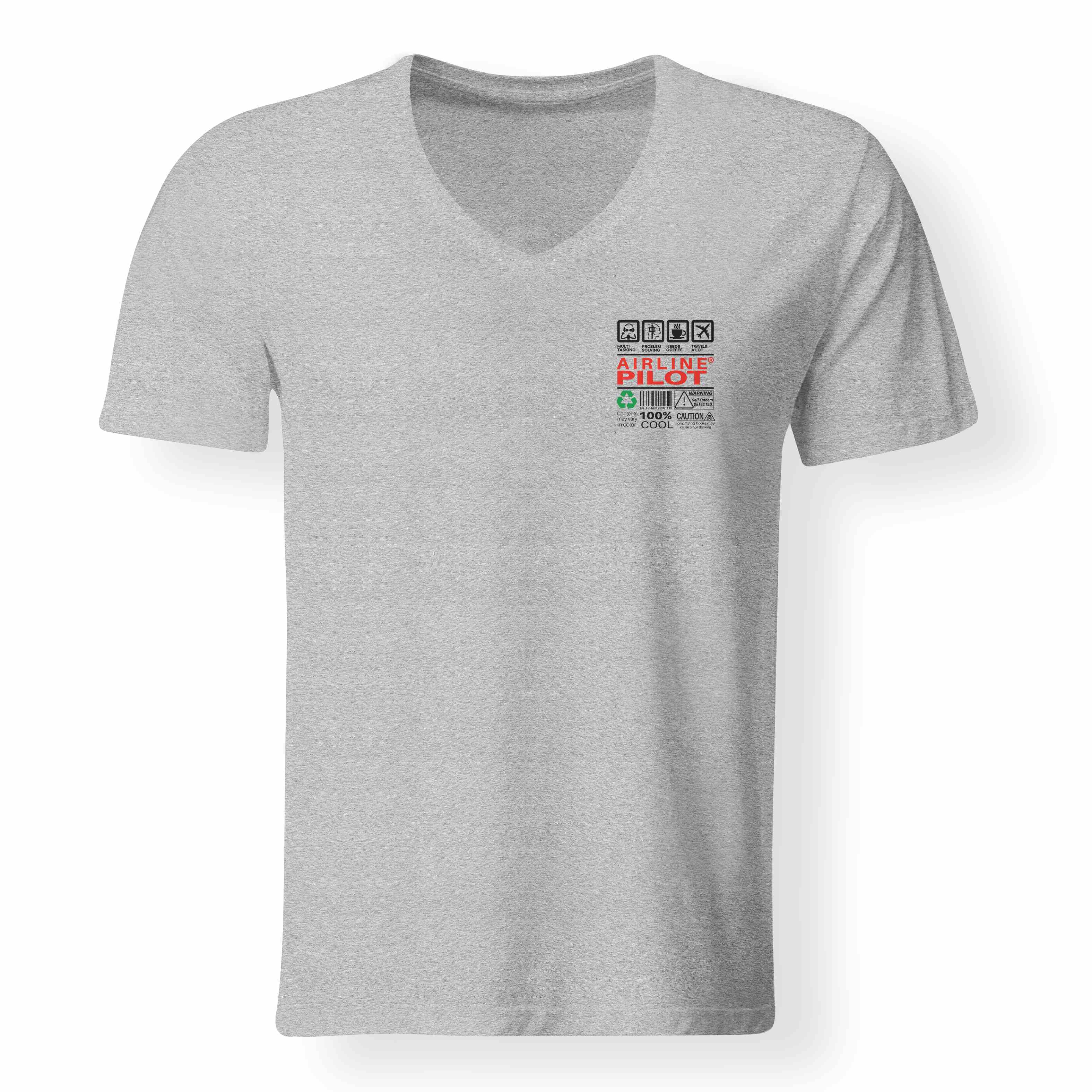 Airline Pilot Label Designed V-Neck T-Shirts - Image 15