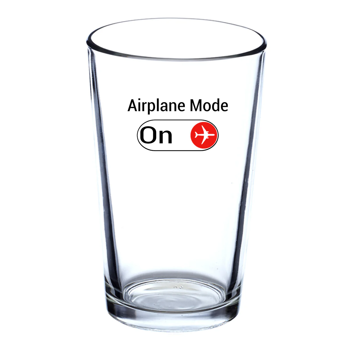 Airplane Mode On Designed Beer & Water Glasses - Image 2