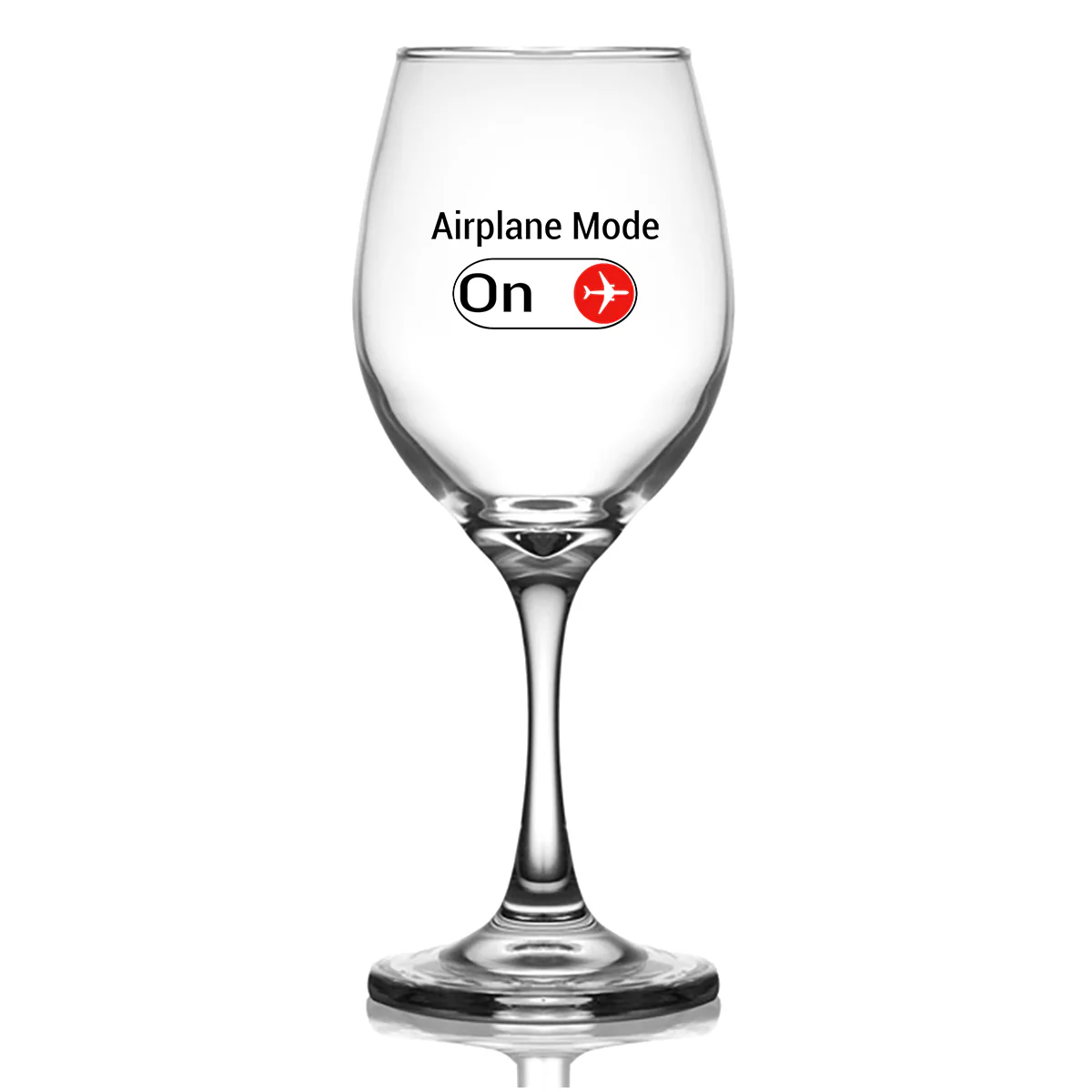 Airplane Mode On Designed Wine Glasses - Image 2