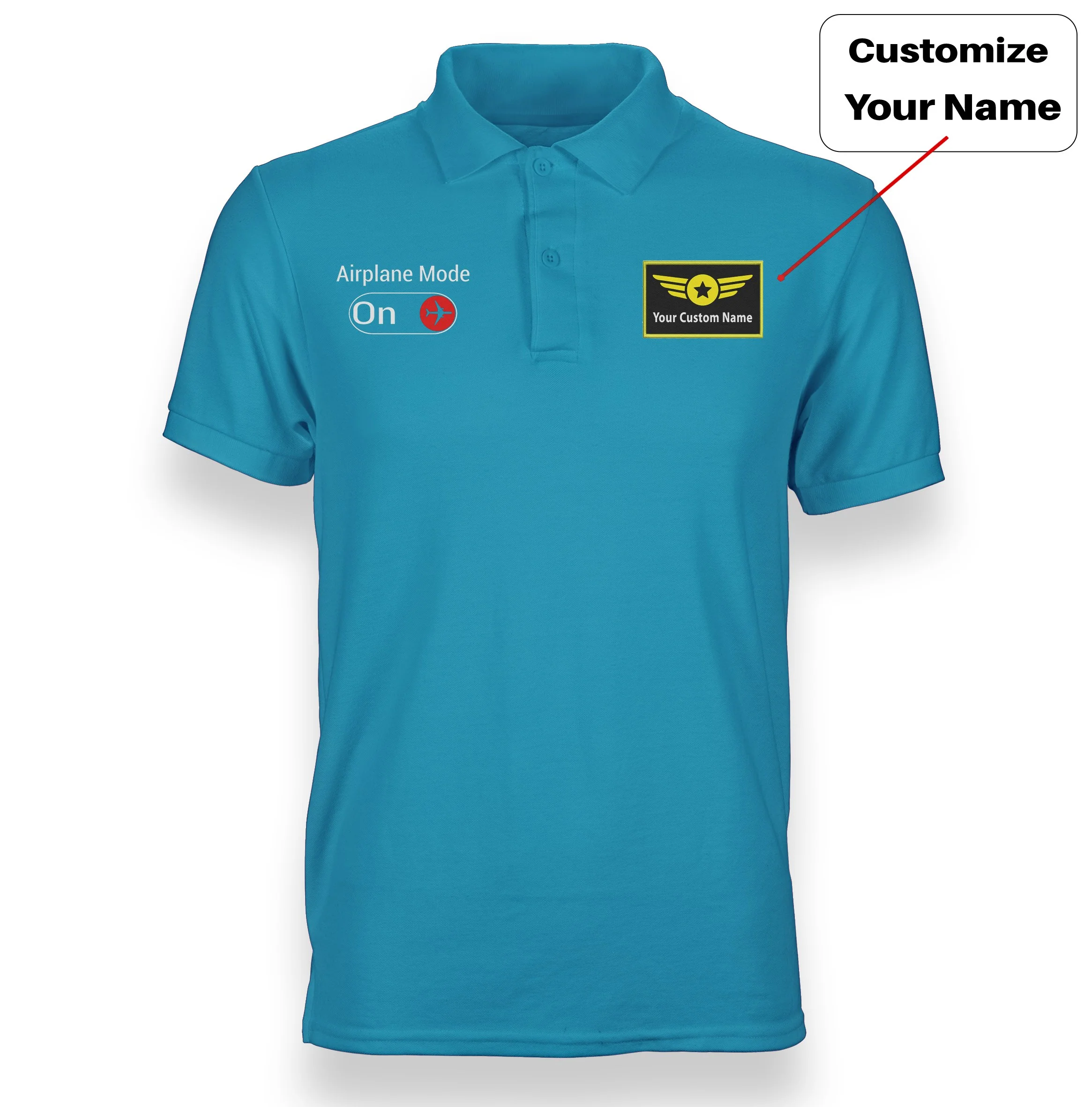 Airplane Mode On Designed "WOMEN" Polo T-Shirts - Image 3
