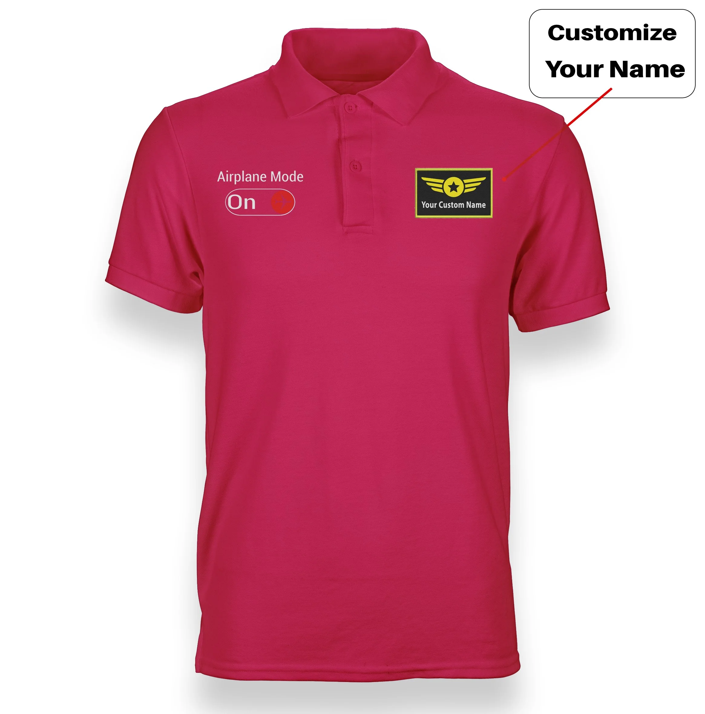 Airplane Mode On Designed "WOMEN" Polo T-Shirts - Image 5