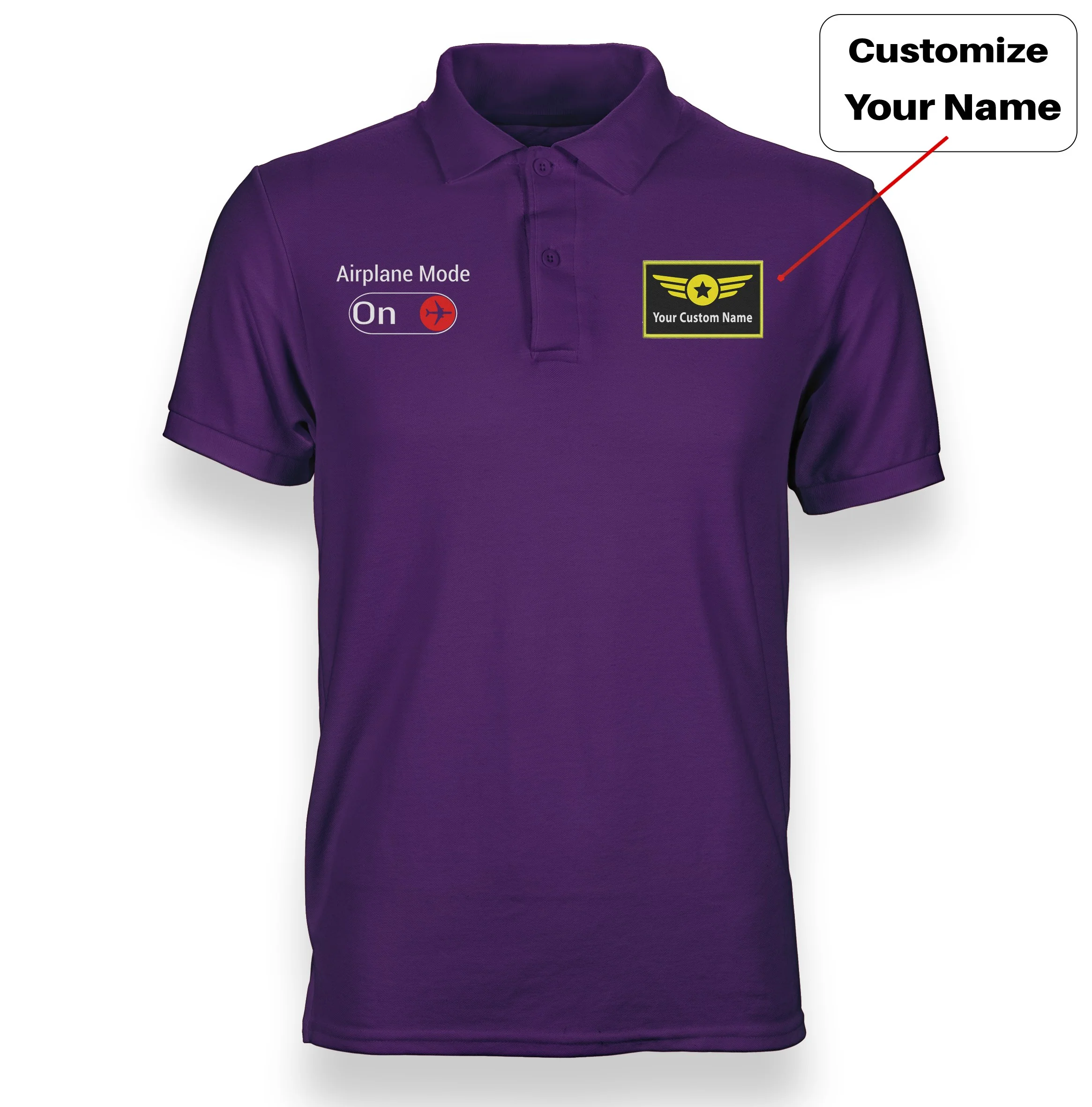 Airplane Mode On Designed "WOMEN" Polo T-Shirts - Image 7
