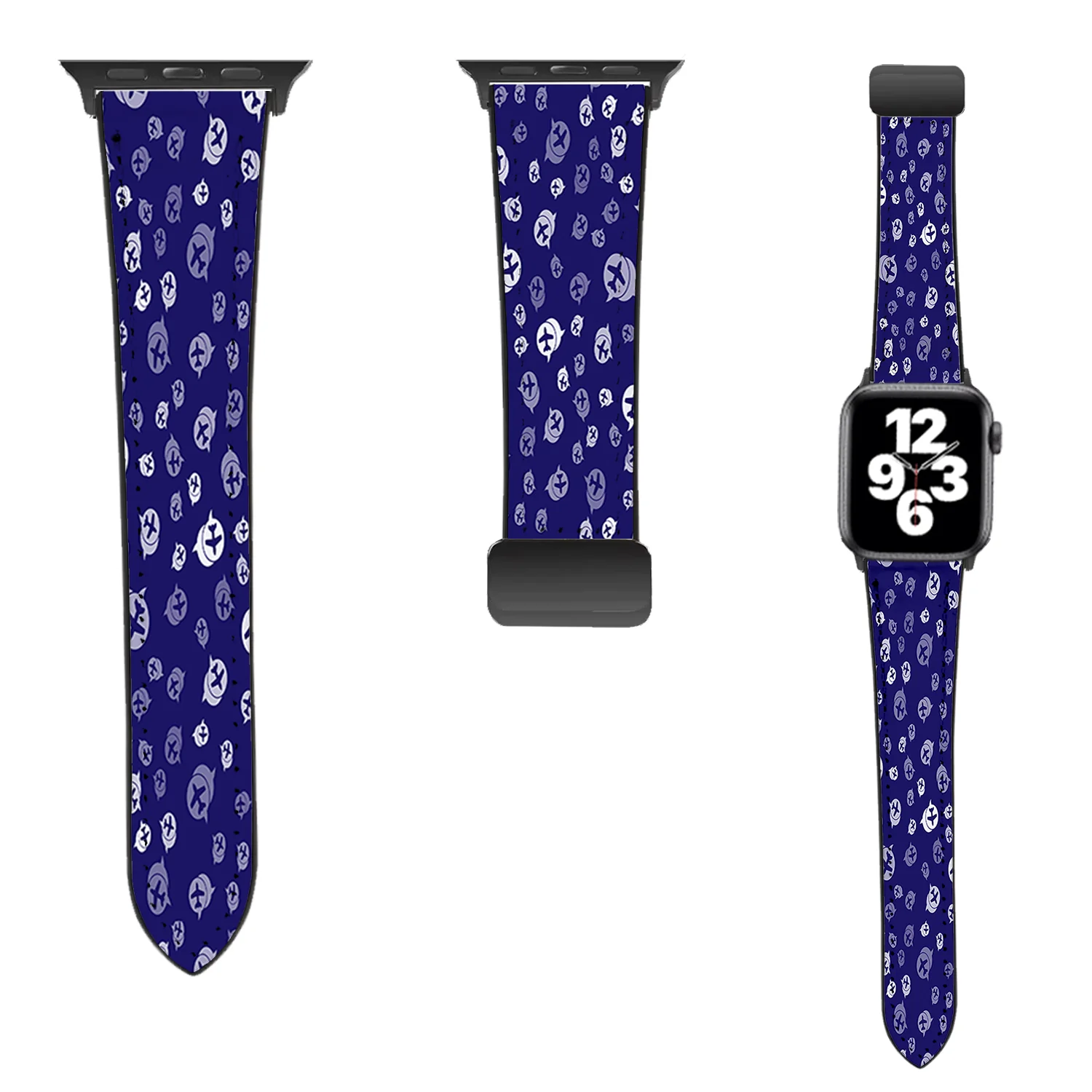 Airplane Notification Theme Designed Leather Apple Watch Straps