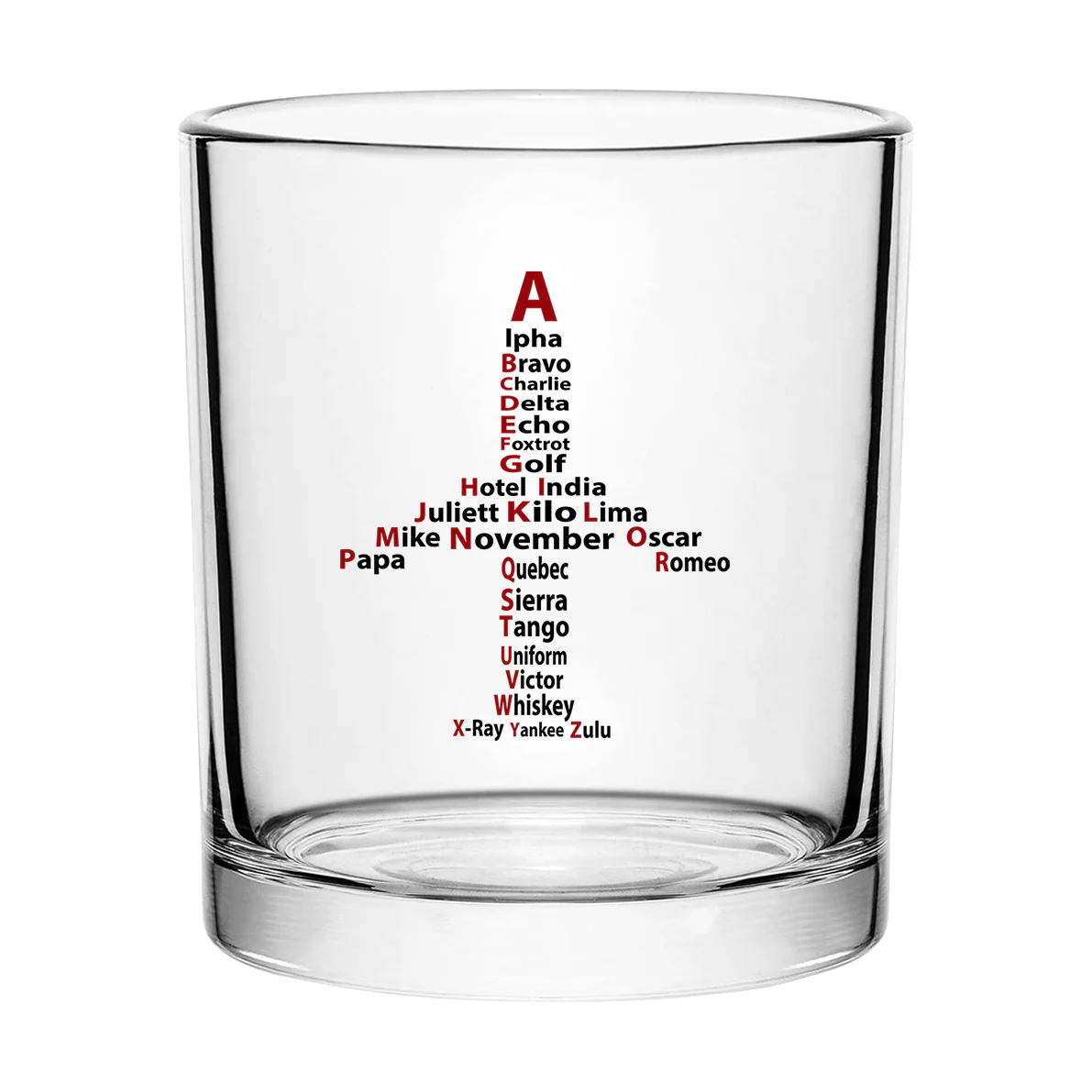 Airplane Shape Aviation Alphabet Designed Special Whiskey Glasses - Image 2