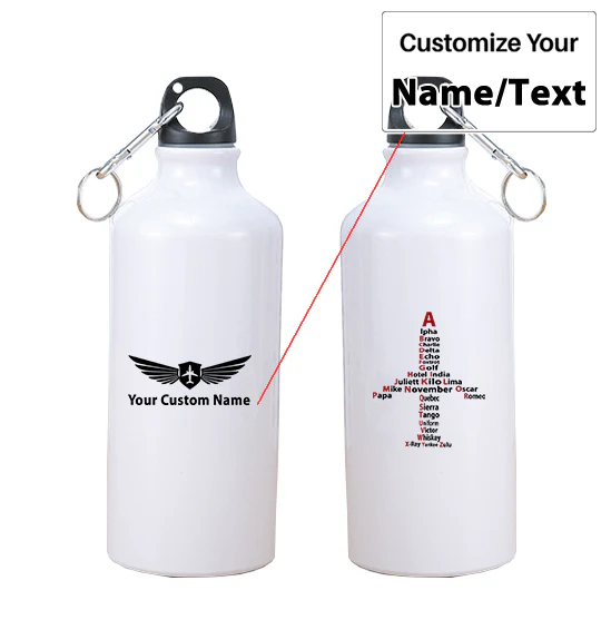 Airplane Shape Aviation Alphabet Designed Thermoses - Image 3