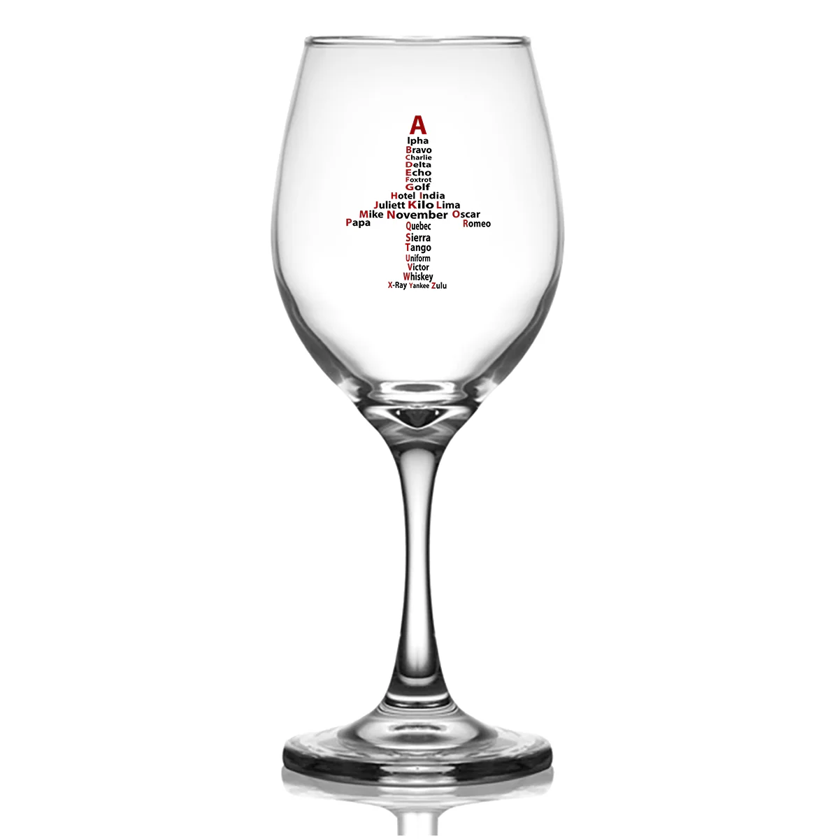 Airplane Shape Aviation Alphabet Designed Wine Glasses - Image 2