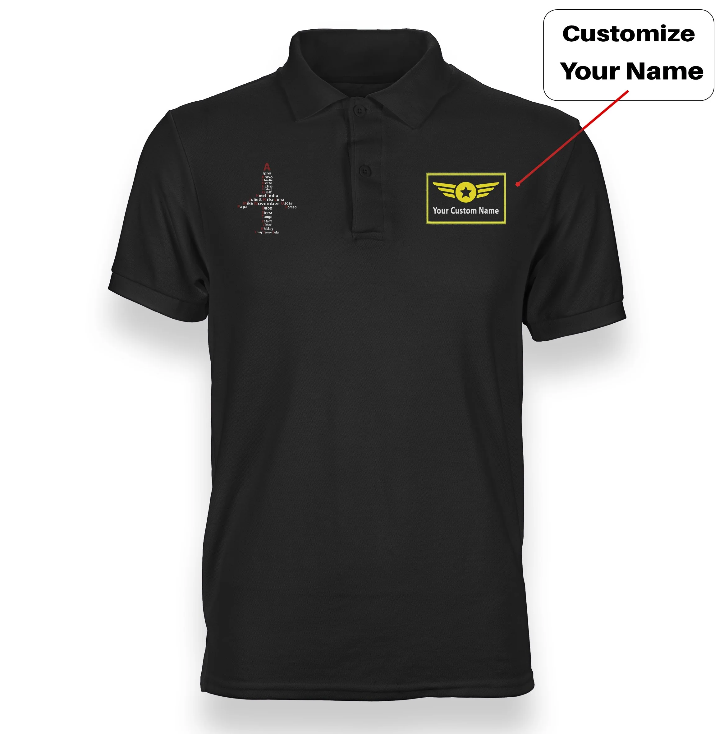 Airplane Shape Aviation Alphabet Designed "WOMEN" Polo T-Shirts