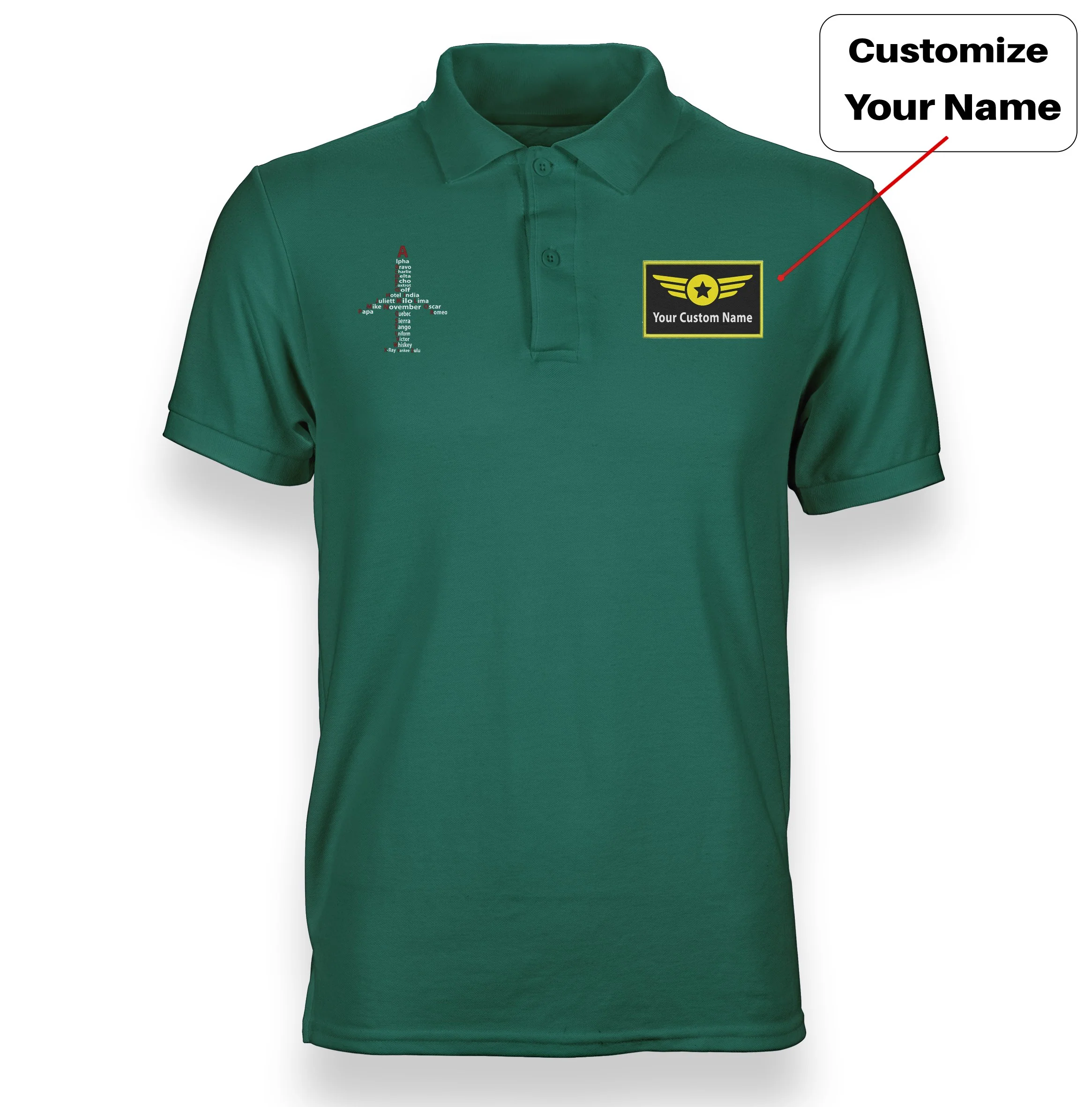 Airplane Shape Aviation Alphabet Designed "WOMEN" Polo T-Shirts - Image 11