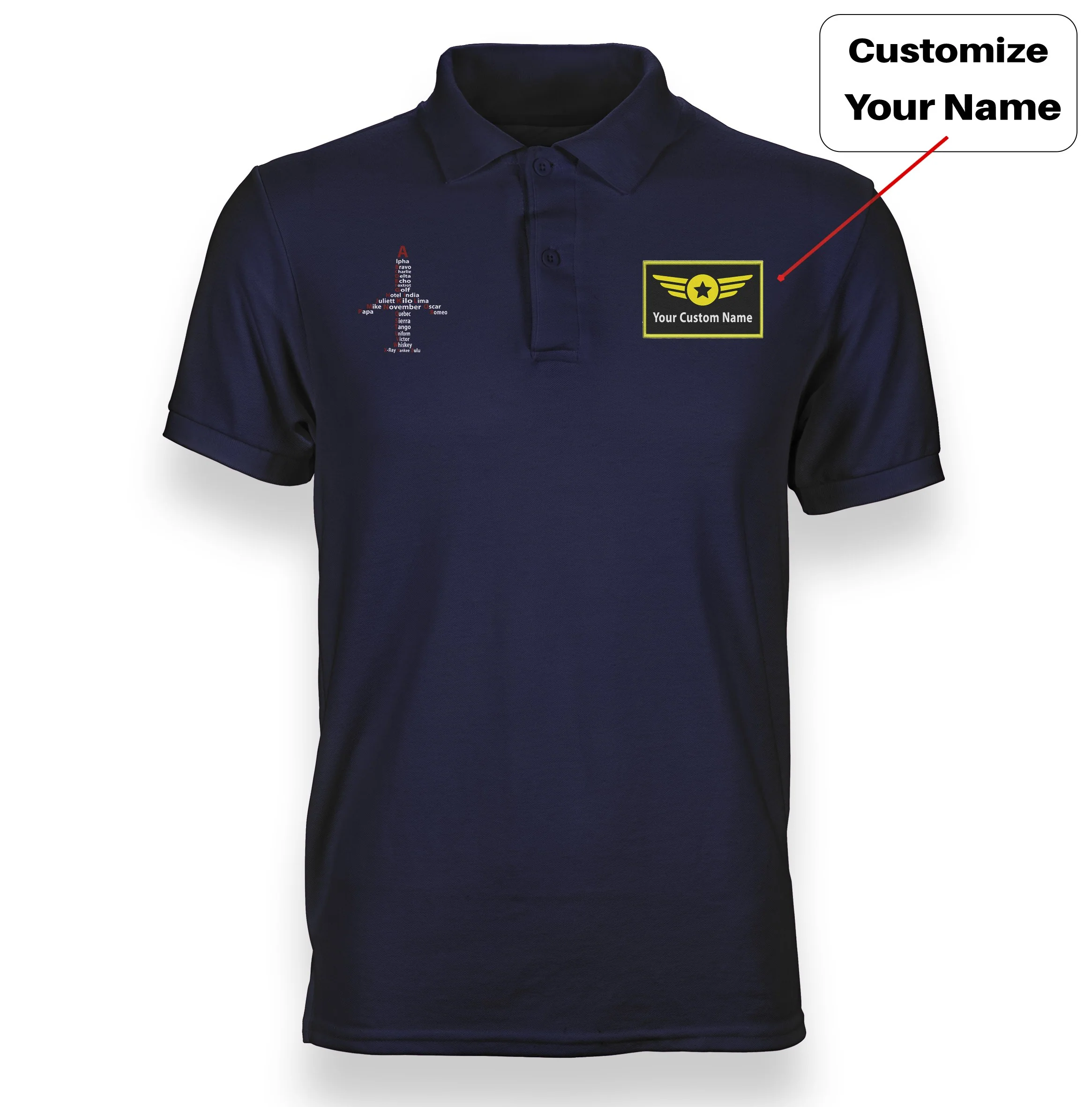 Airplane Shape Aviation Alphabet Designed "WOMEN" Polo T-Shirts - Image 13
