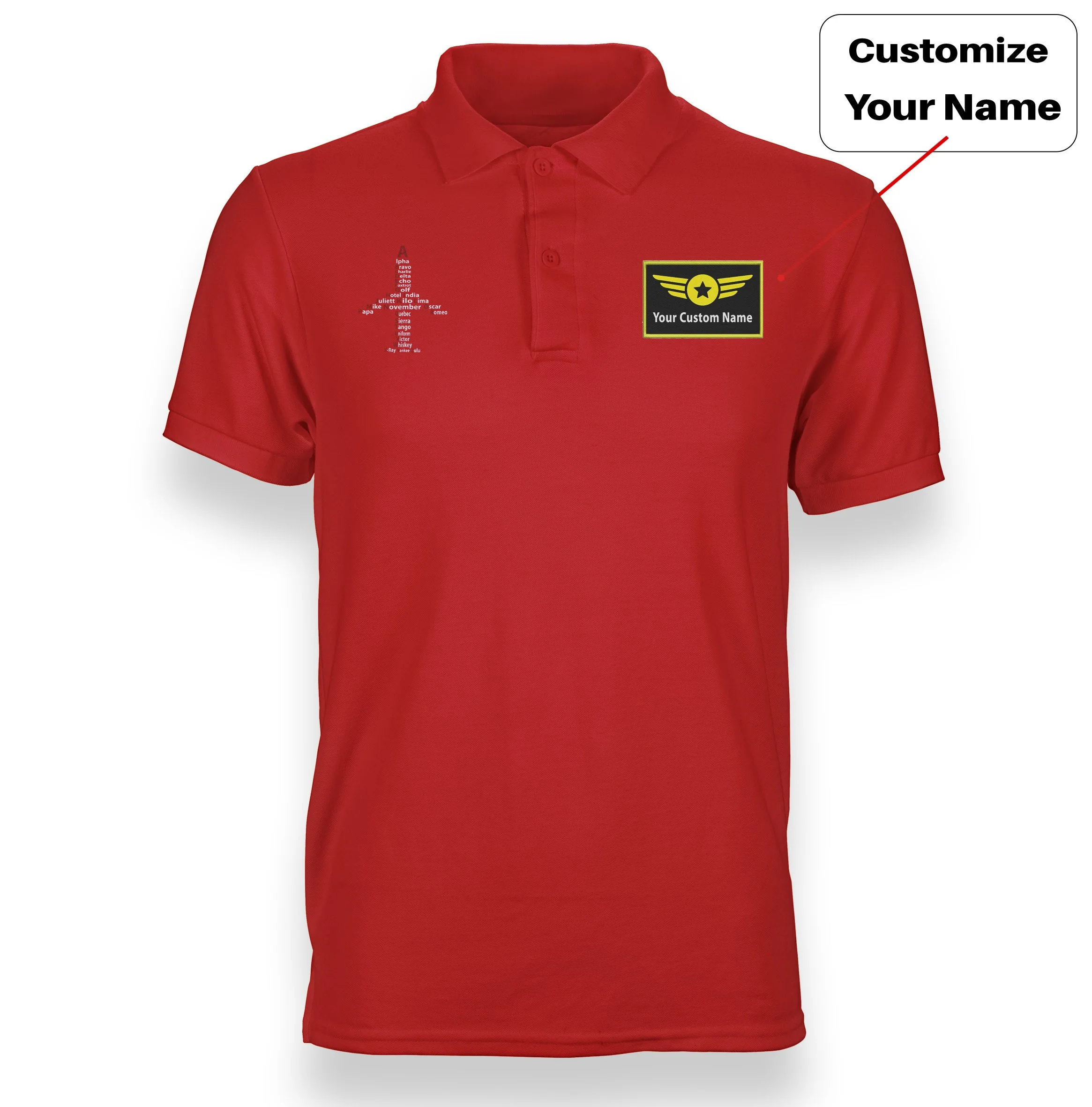Airplane Shape Aviation Alphabet Designed "WOMEN" Polo T-Shirts - Image 17
