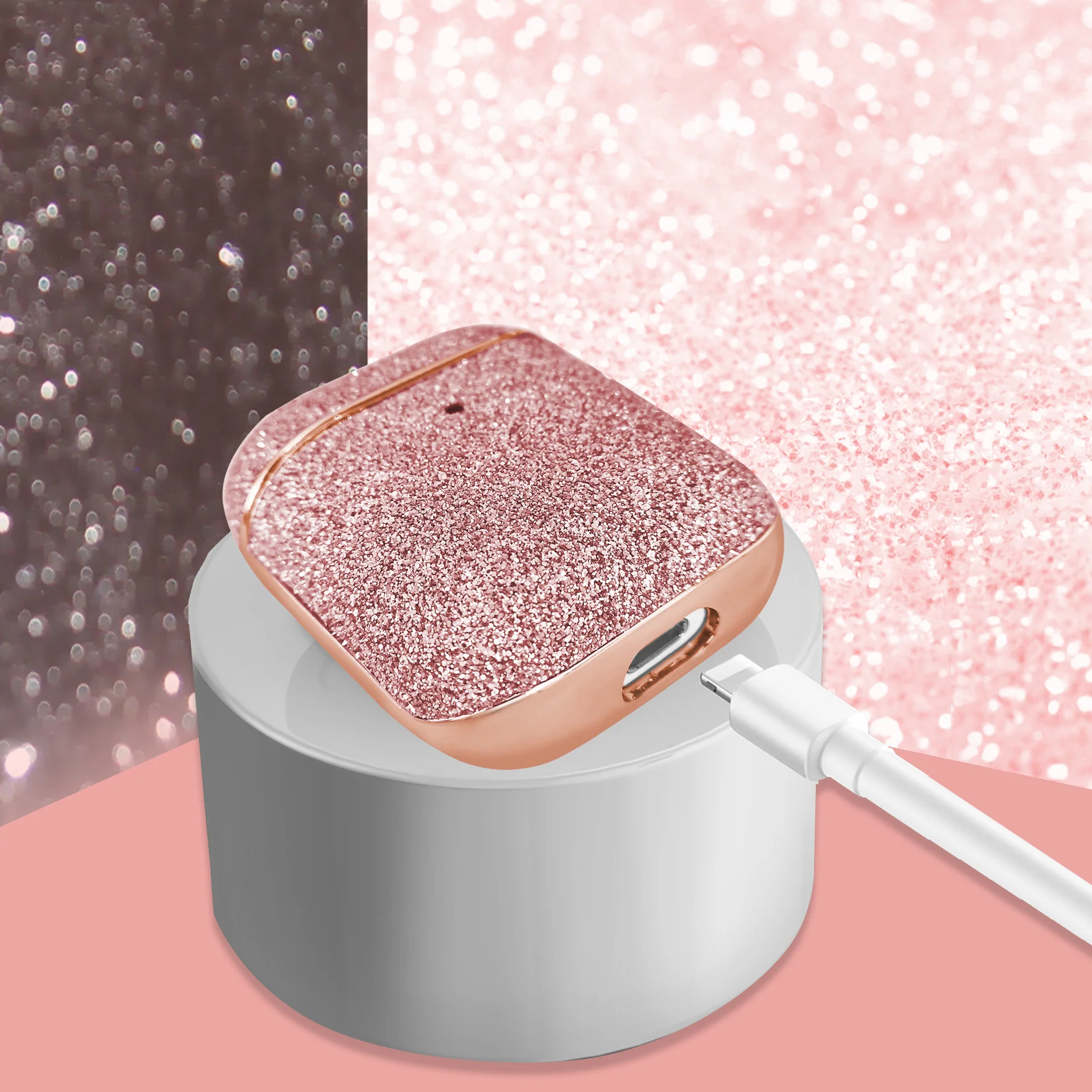 AirPods Pro/2/3 Hard Case: Electroplated Finish with Sparkling Glitter & Rhinestones - Protective & Chic - Image 13