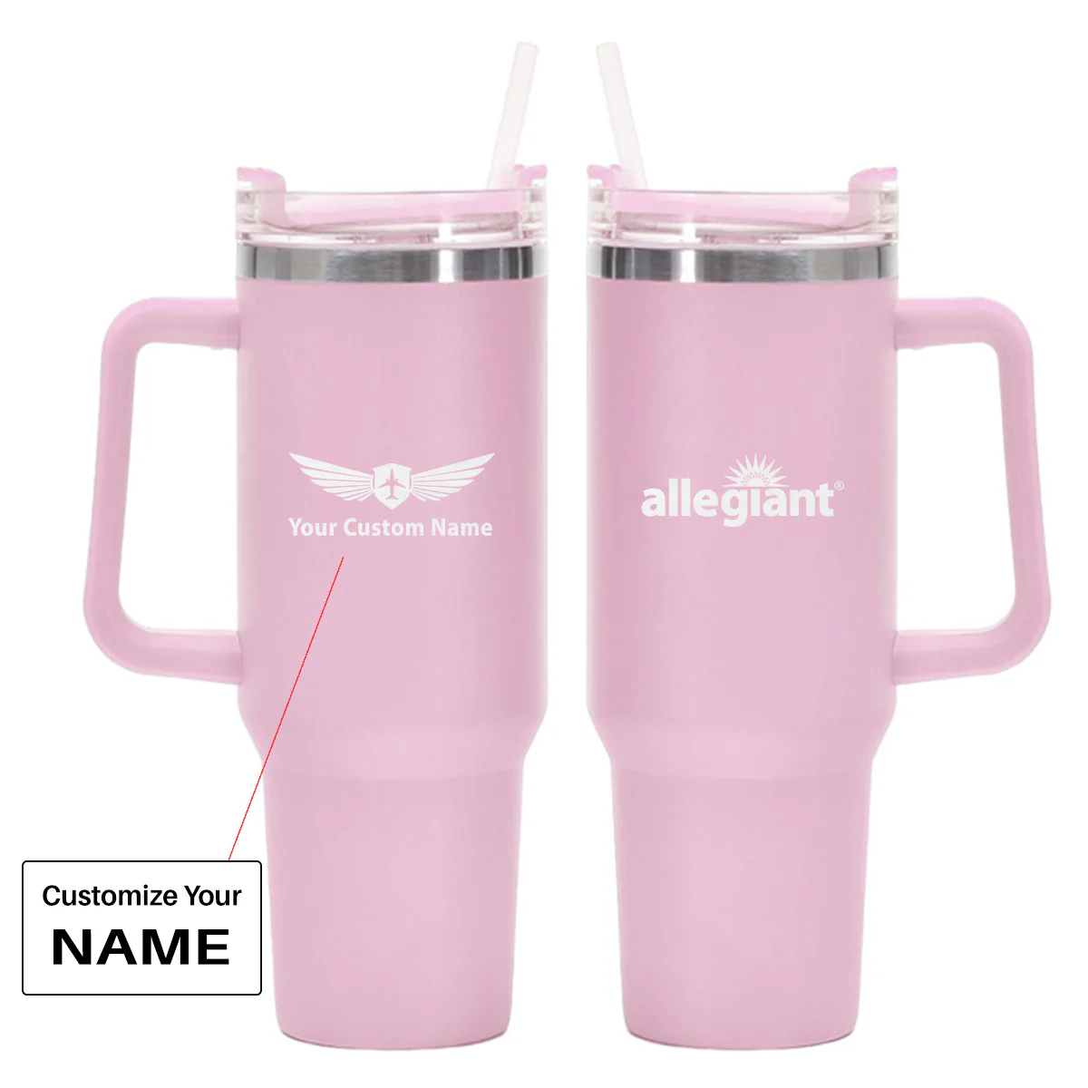 Allegiant Air Airlines Designed 40oz Stainless Steel Car Mug With Holder - Image 15