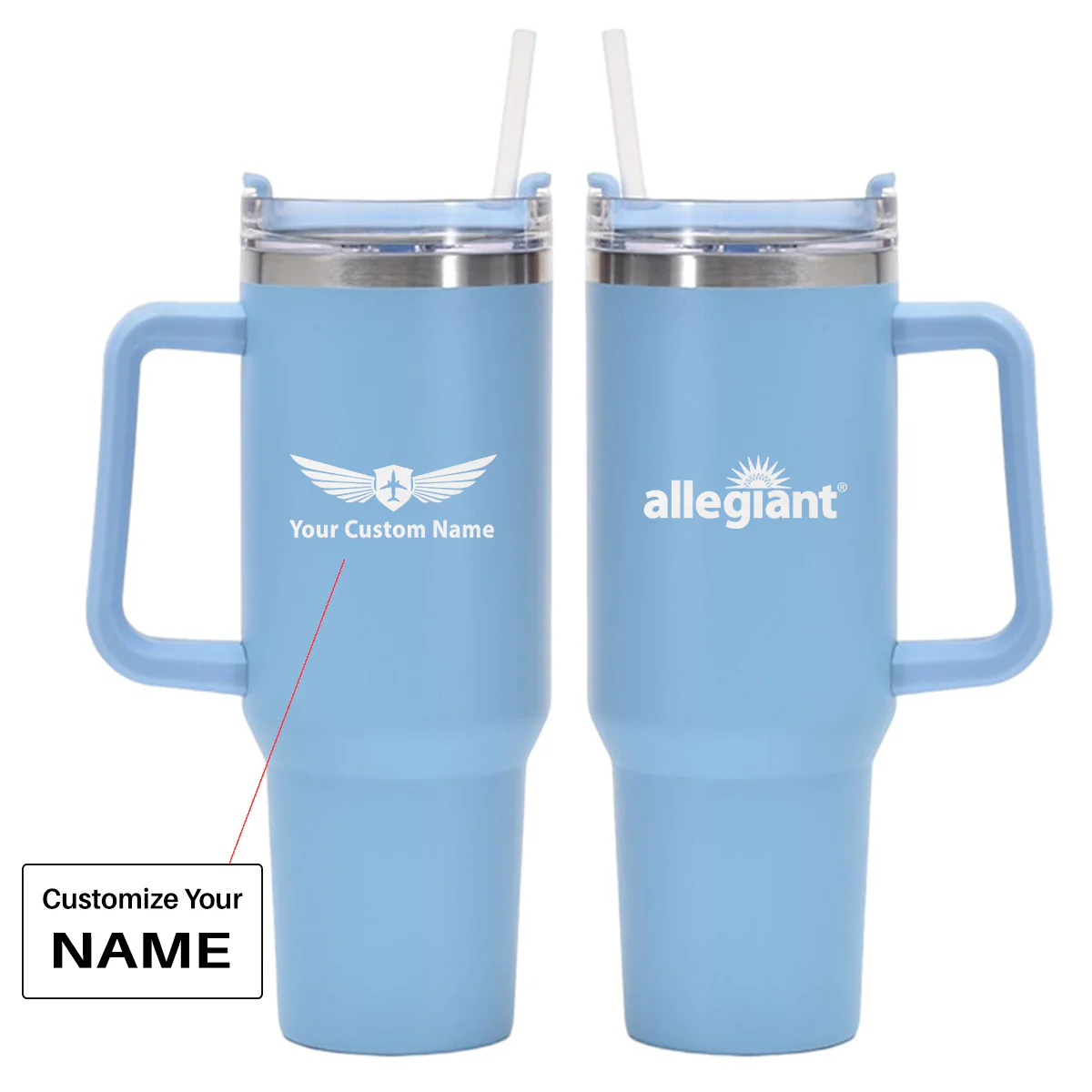 Allegiant Air Airlines Designed 40oz Stainless Steel Car Mug With Holder - Image 17
