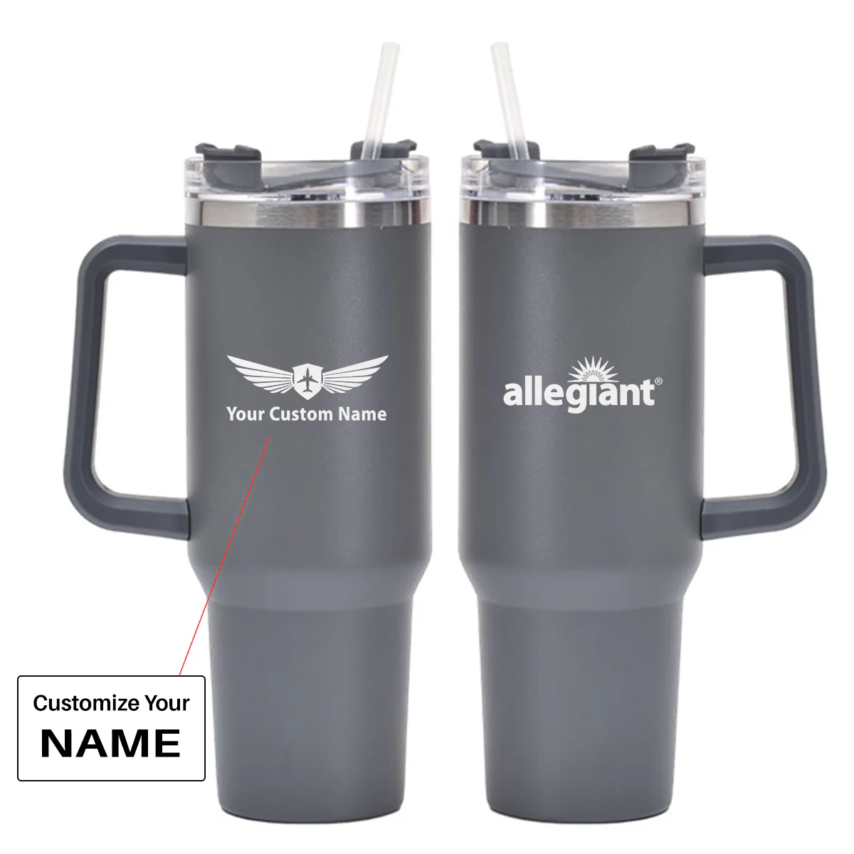 Allegiant Air Airlines Designed 40oz Stainless Steel Car Mug With Holder - Image 19