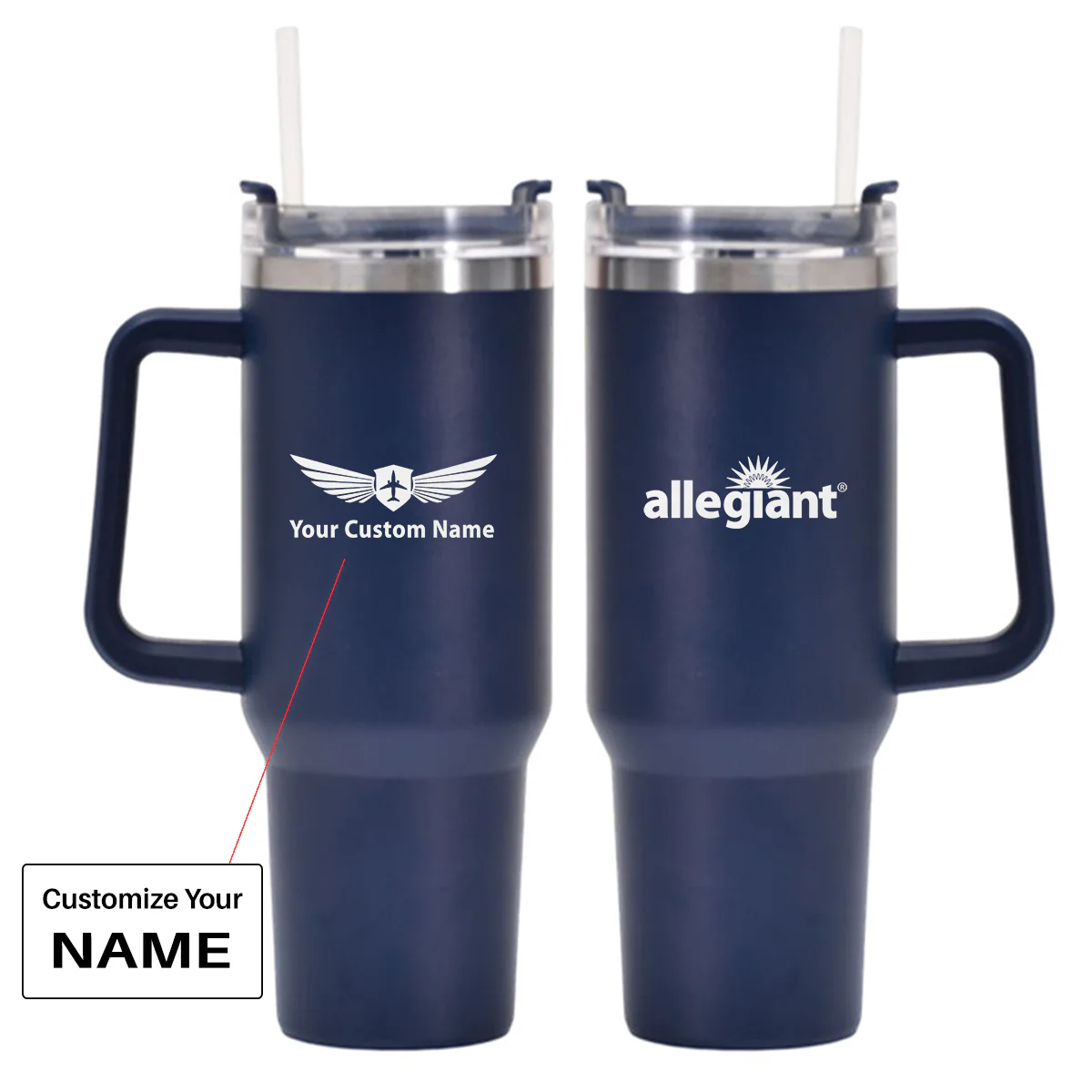 Allegiant Air Airlines Designed 40oz Stainless Steel Car Mug With Holder - Image 5
