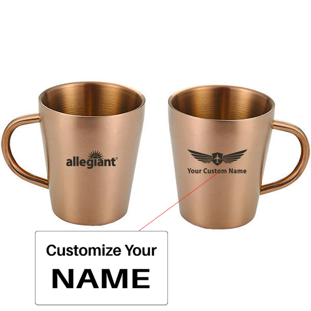 Allegiant Air Airlines Designed Stainless Steel Coffee Mugs - Image 3