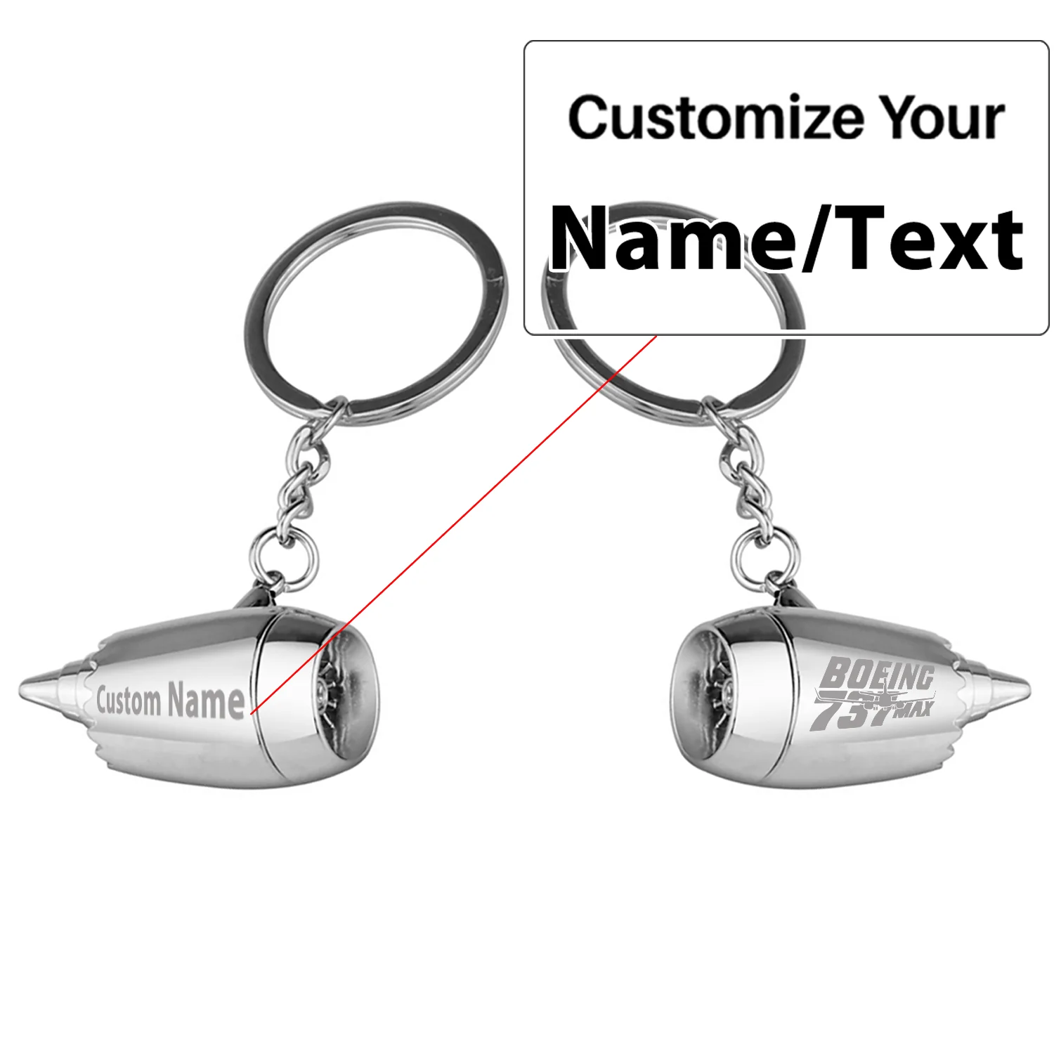 Amazing 737 Max Jet Engine Turbine Key Chains - Image 3
