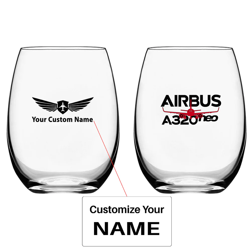 Amazing Airbus A320neo Designed Water & Drink Glasses