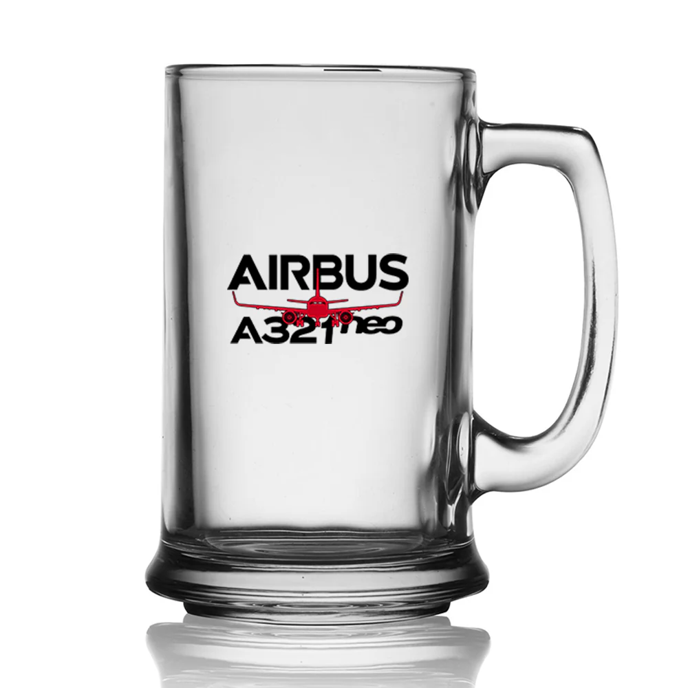 Amazing Airbus A321neo Designed Beer Glass with Holder - Image 2
