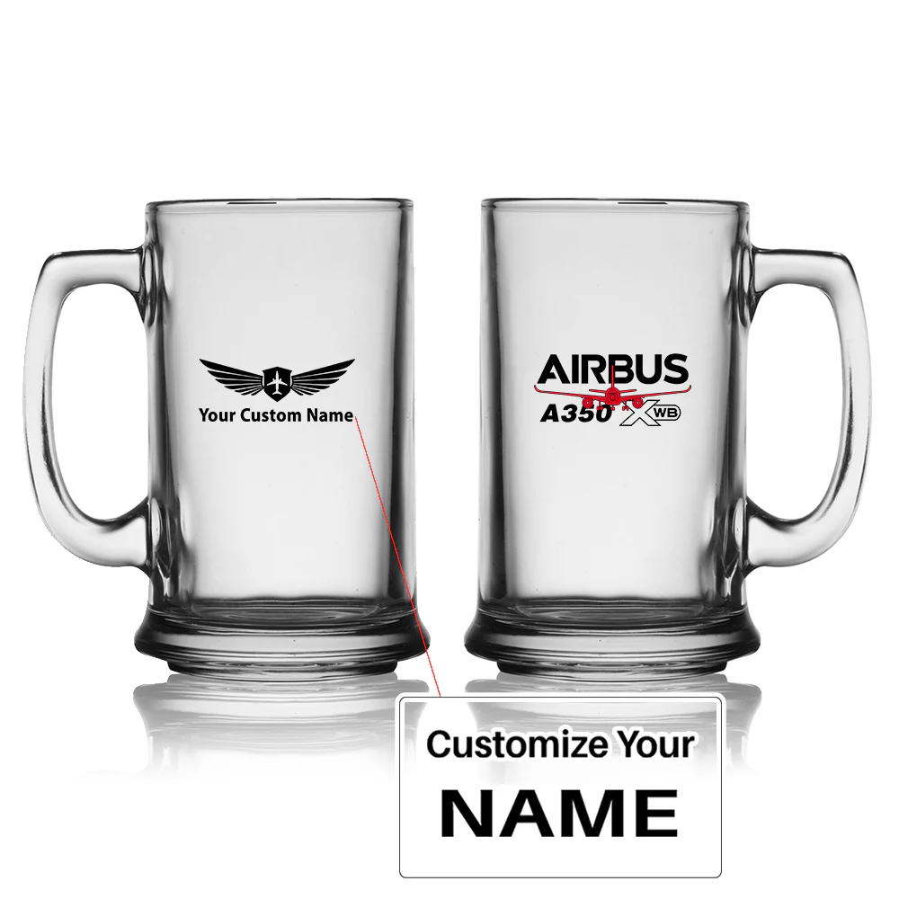 Amazing Airbus A350 XWB Designed Beer Glass with Holder