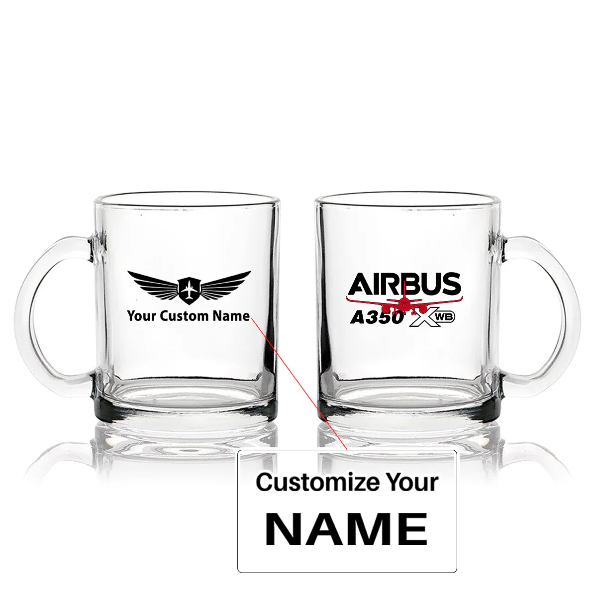 Amazing Airbus A350 XWB Designed Coffee & Tea Glasses