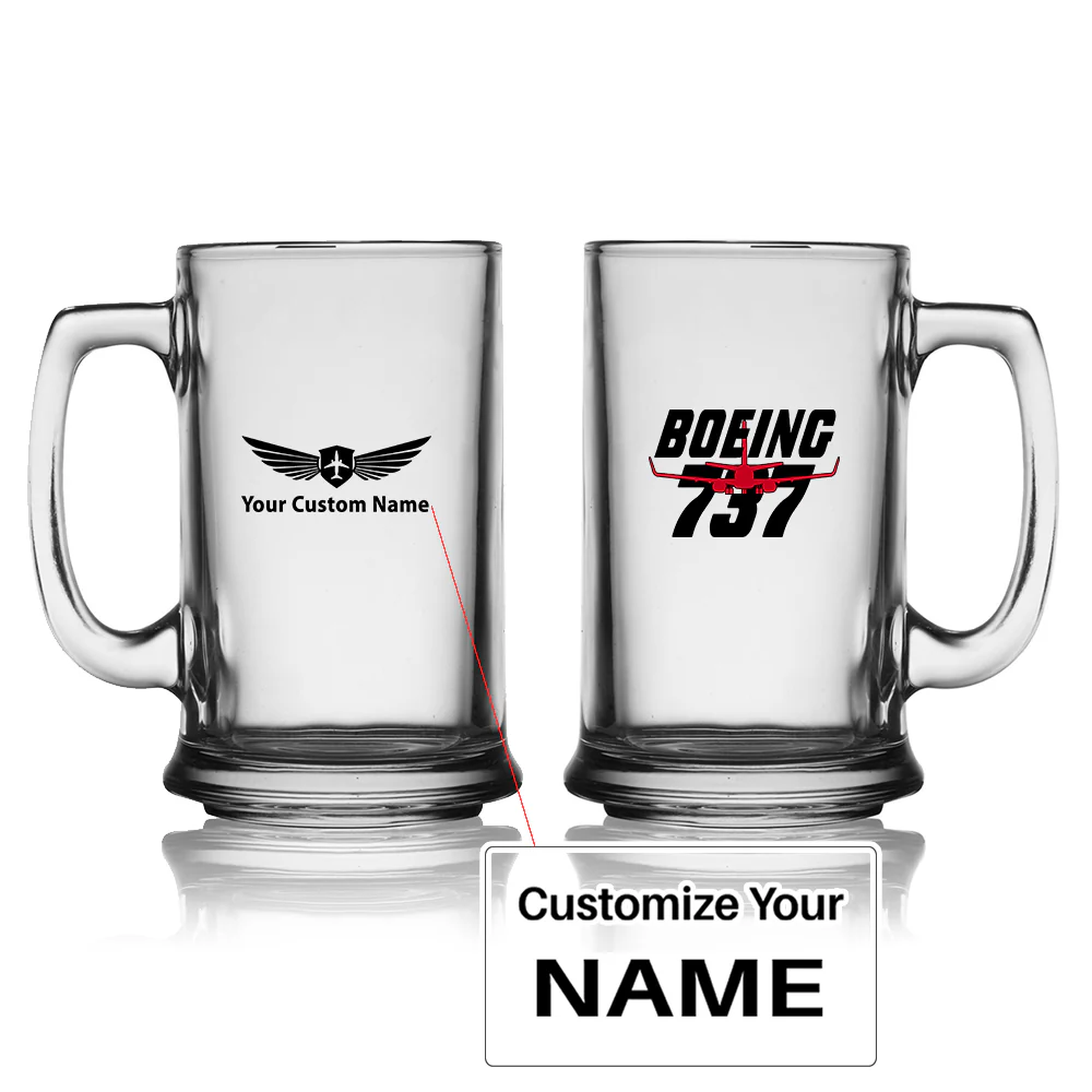 Amazing Boeing 737 Designed Beer Glass with Holder
