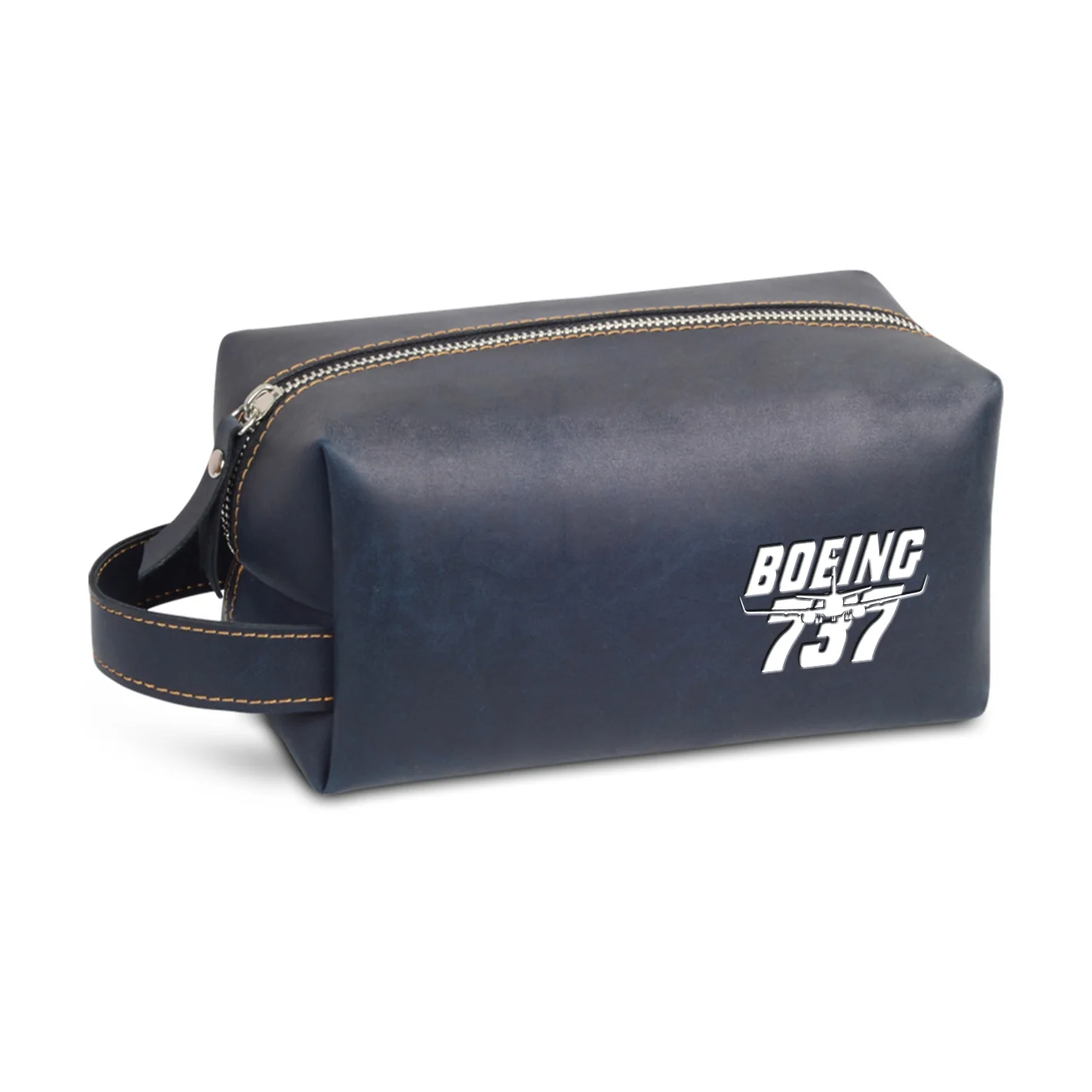 Amazing Boeing 737 Designed Leather Clutch Toiletry Bag - Image 4