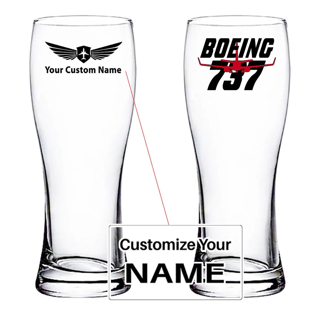 Amazing Boeing 737 Designed Pilsner Beer Glasses