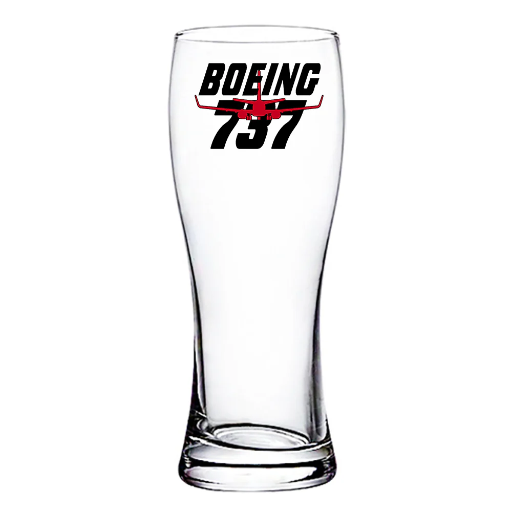 Amazing Boeing 737 Designed Pilsner Beer Glasses - Image 2