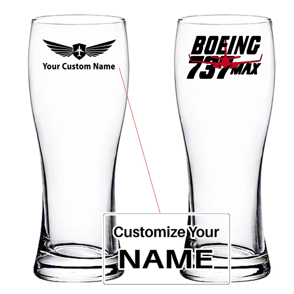 Amazing Boeing 737 Max Designed Pilsner Beer Glasses