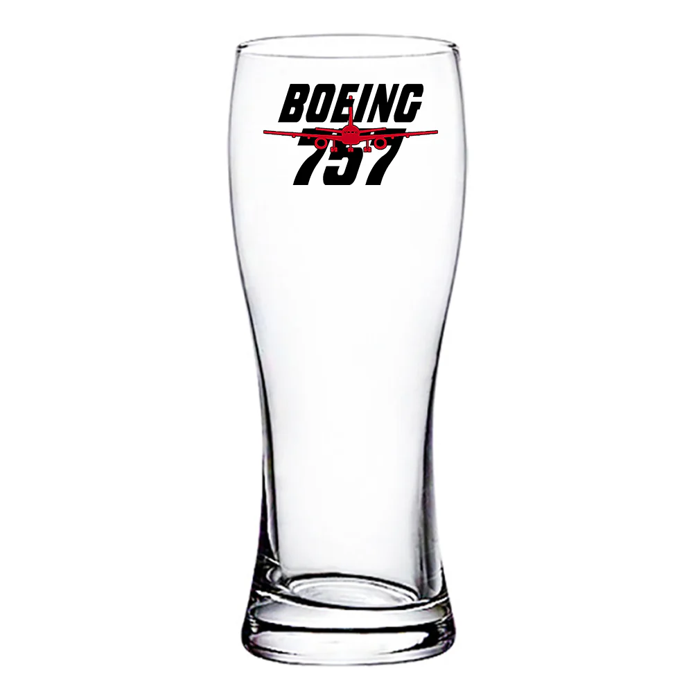 Amazing Boeing 757 Designed Pilsner Beer Glasses - Image 2