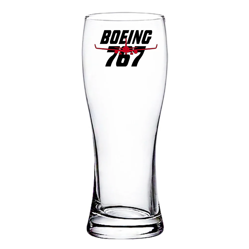 Amazing Boeing 767 Designed Pilsner Beer Glasses - Image 2