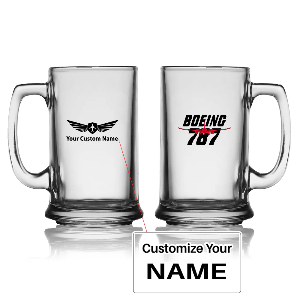 Amazing Boeing 787 Designed Beer Glass with Holder
