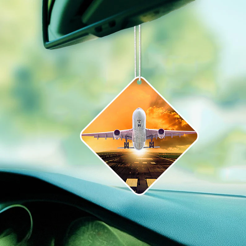Amazing Departing Aircraft Sunset & Clouds Behind Designed Car Air Fresheners