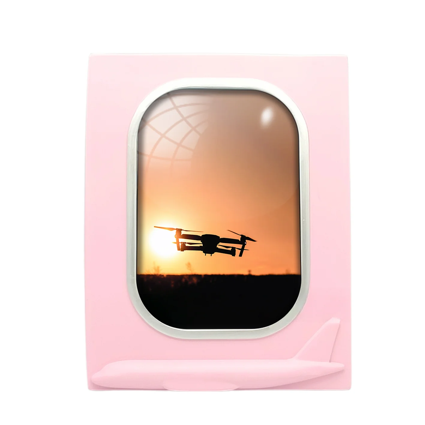 Amazing Drone in Sunset Designed Airplane Window Photo Frame - Image 3